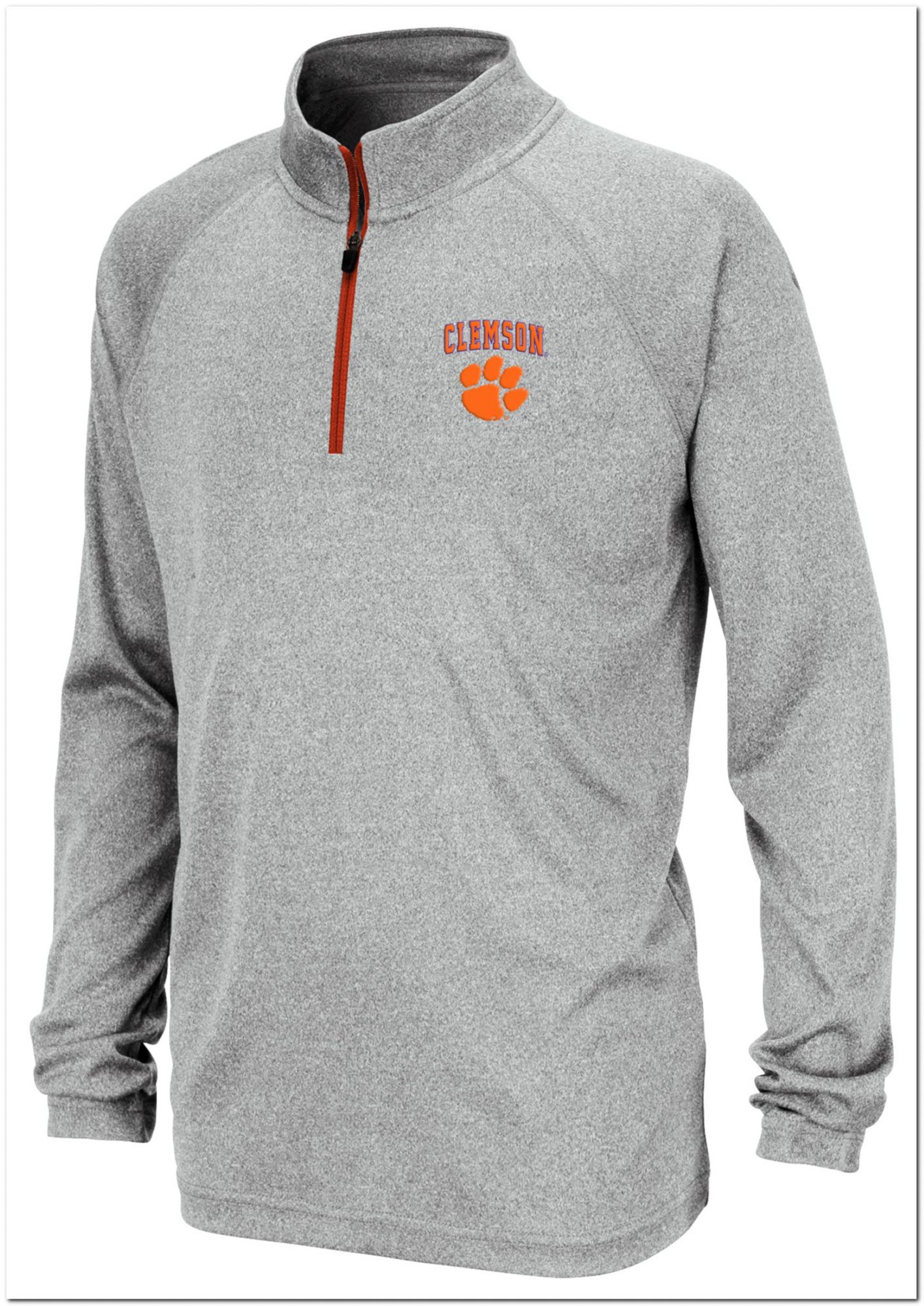 Colosseum Youth Clemson Tigers Heather Charcoal 1/4 Zip Pullover