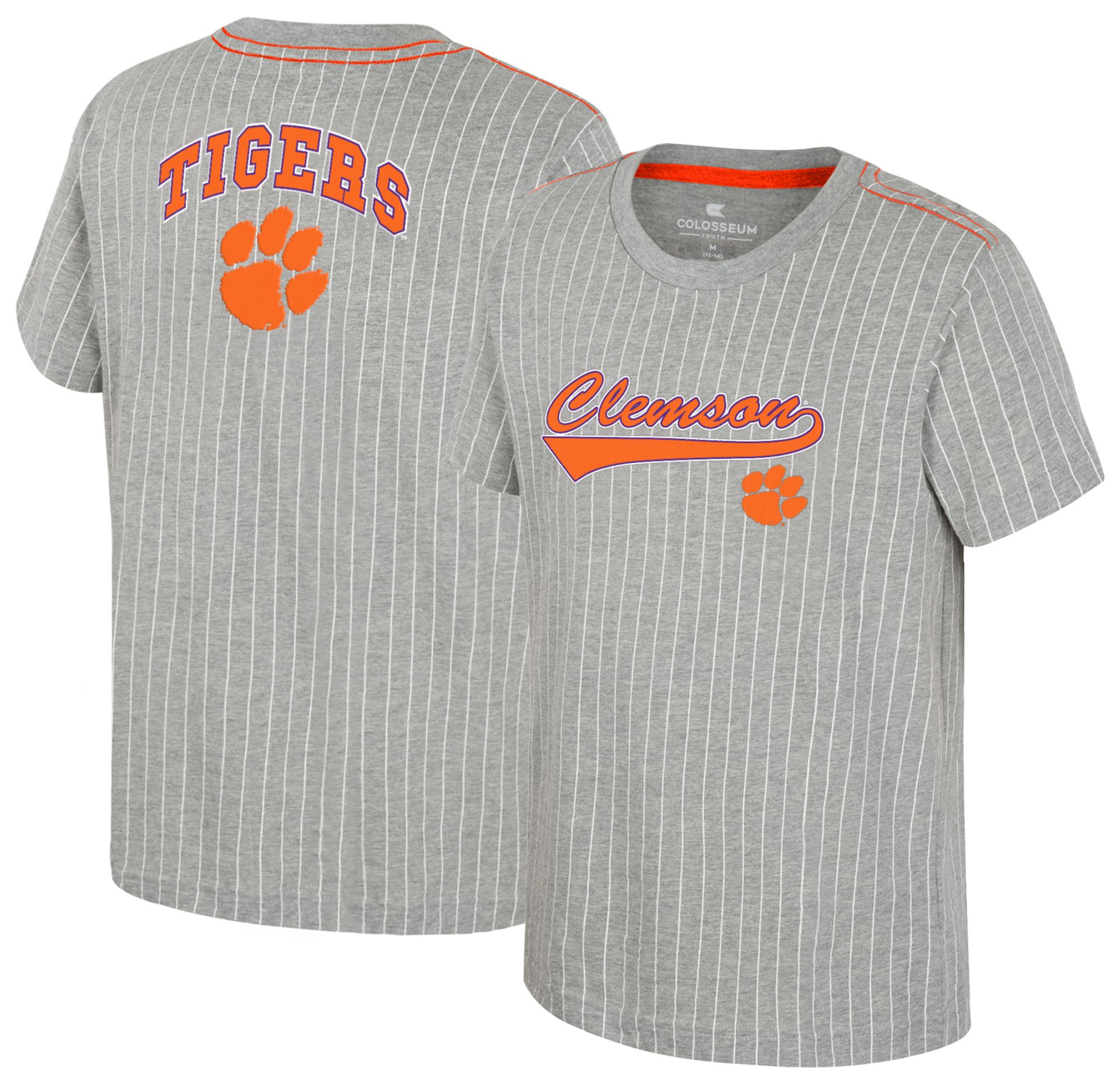 Colosseum Youth Clemson Tigers Heather Grey Airball T-Shirt