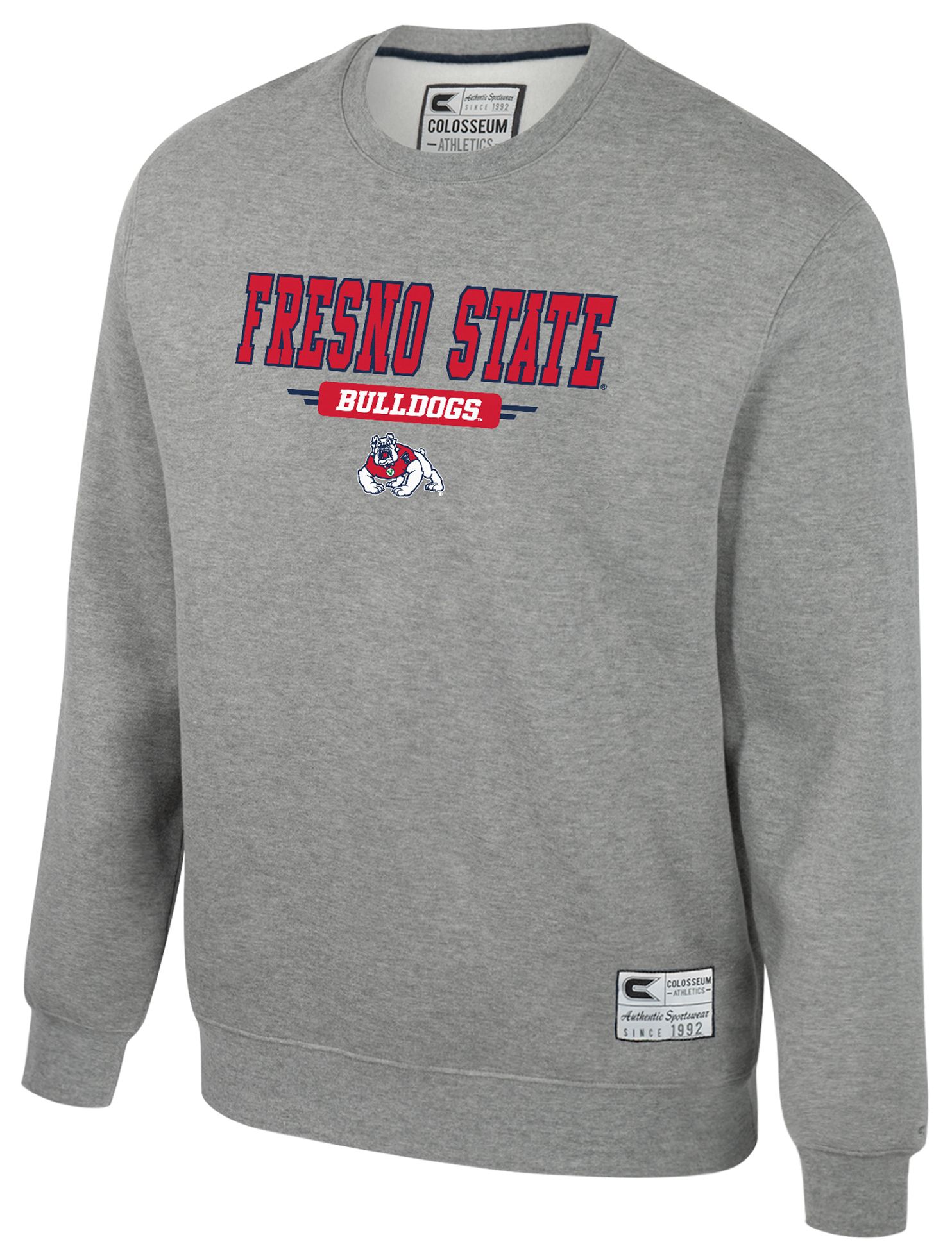 Colosseum Youth Fresno State Bulldogs Heather Grey Crewneck Fleece Sweatshirt