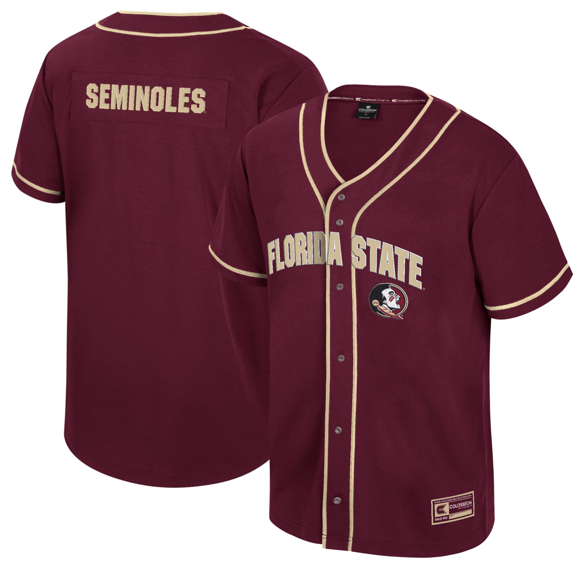 Colosseum Youth Florida State Seminoles Garnet Baseball Replica Jersey