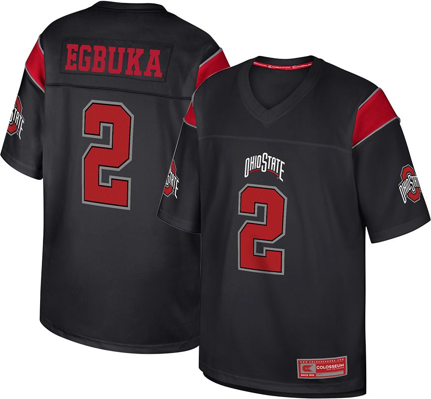 Colosseum Youth Ohio State Buckeyes Emeka Egbuka #2 Black Football Jersey