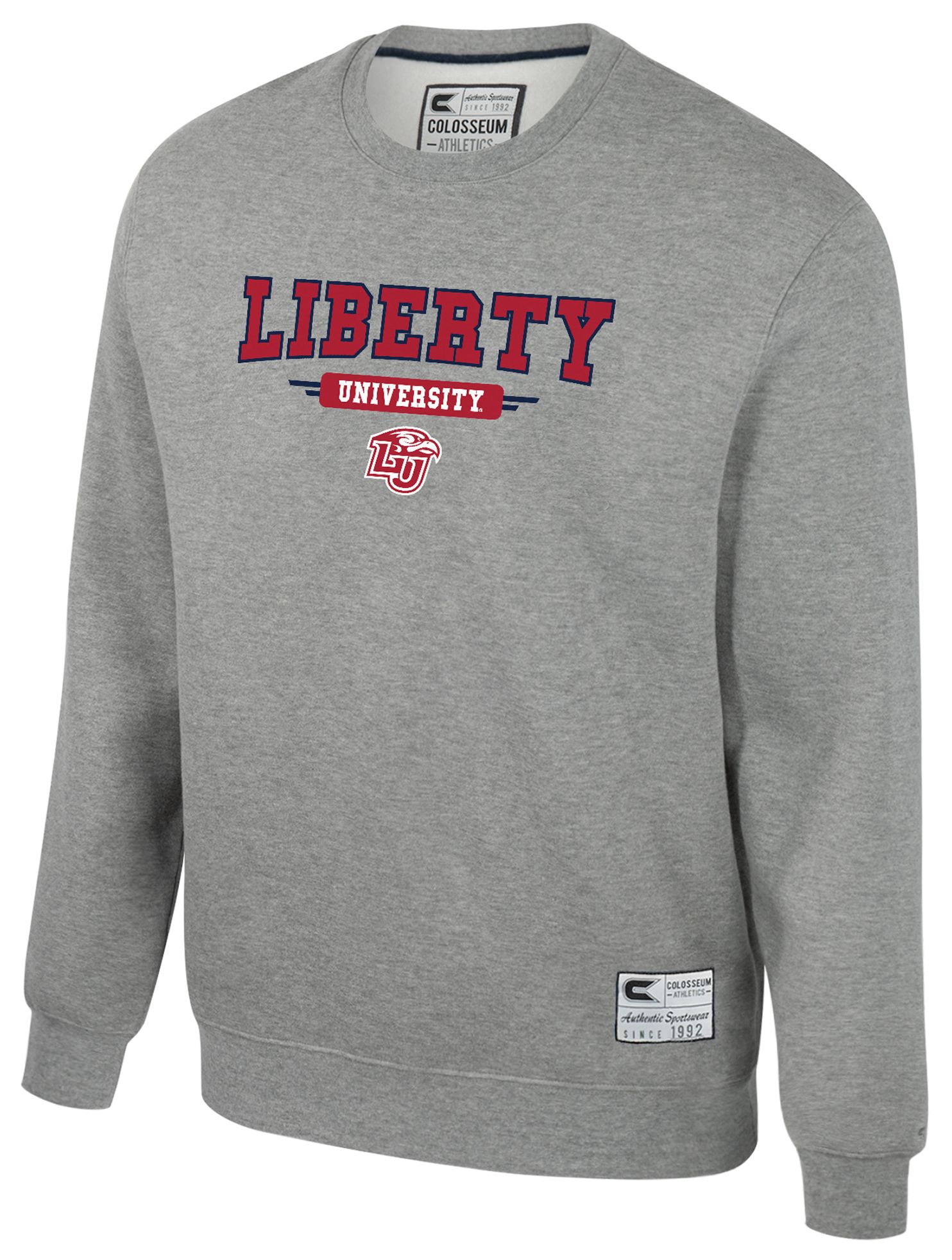 Colosseum Youth Liberty Flames Heather Grey Crewneck Fleece Sweatshirt