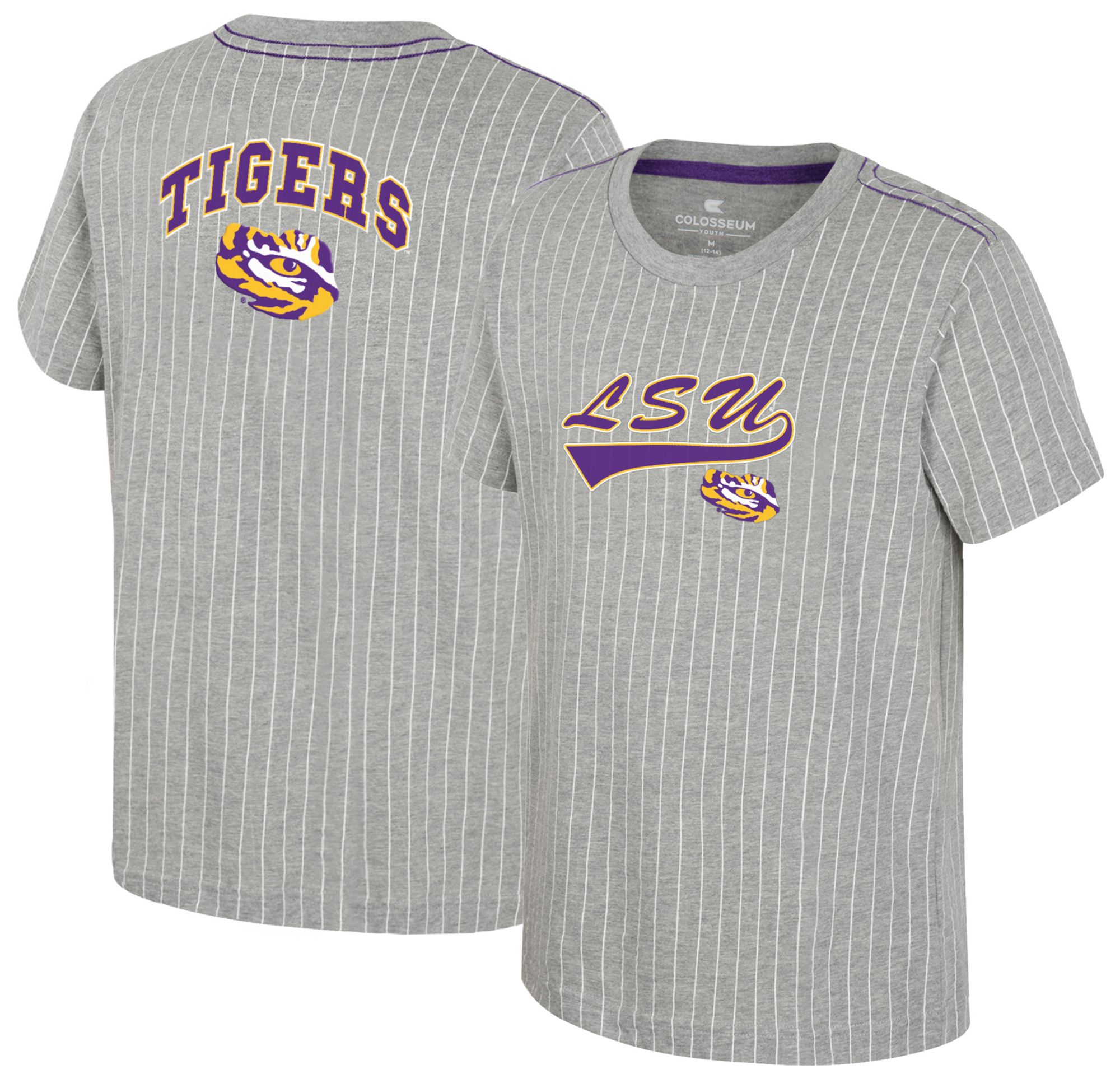 Colosseum Youth LSU Tigers Heather Grey Airball T-Shirt