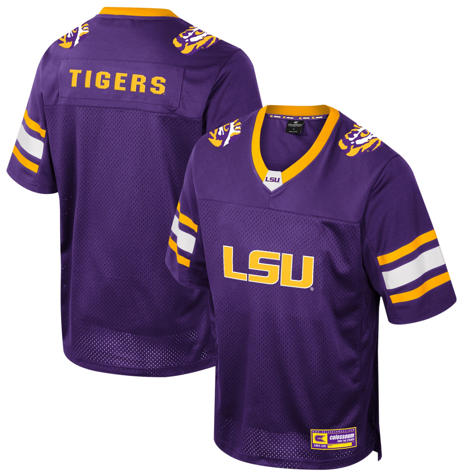 Colosseum Youth LSU Tigers Purple Field Time Football Jersey