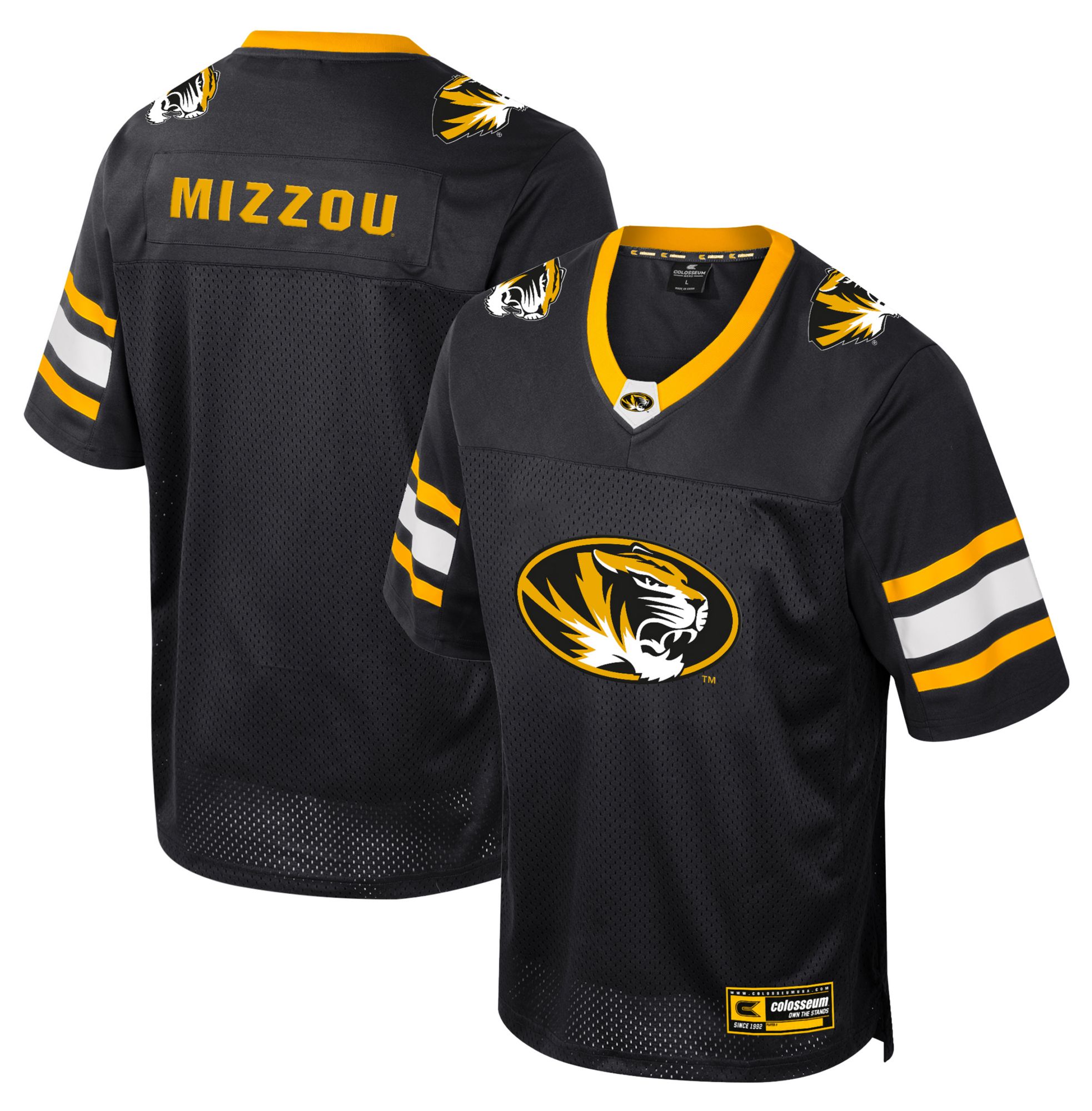 Colosseum Youth Missouri Tigers Black Field Time Football Jersey