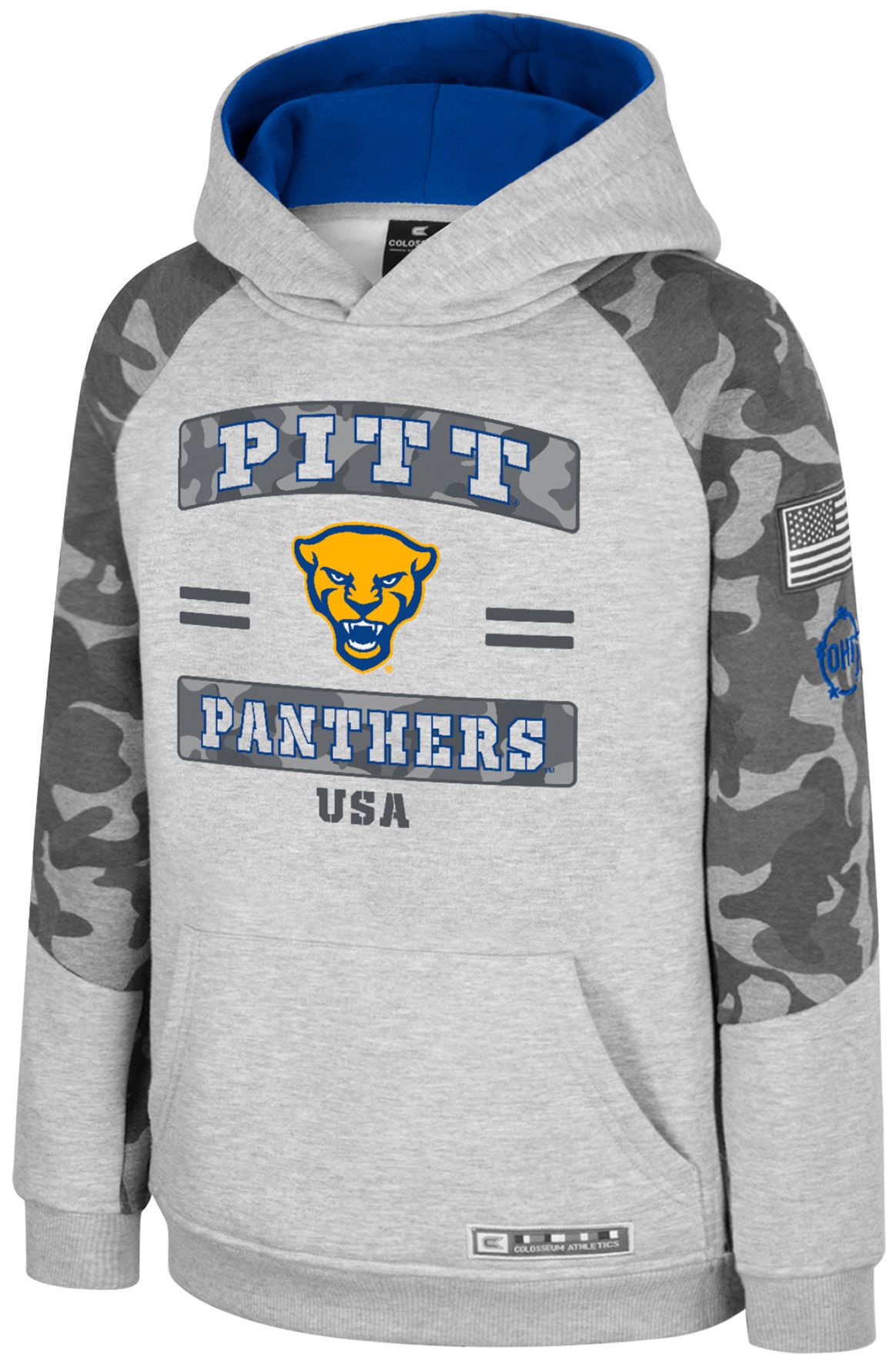 Colosseum Youth Pitt Panthers Heather Grey Oorah Pullover Hoodie
