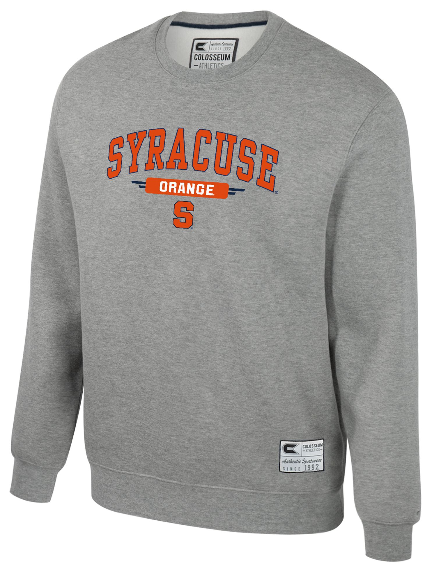 Colosseum Youth Syracuse Orange Heather Grey Crewneck Fleece Sweatshirt