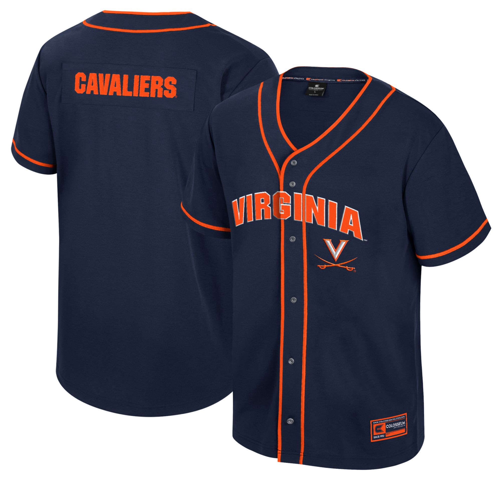 Colosseum Youth Virginia Cavaliers NAVY Baseball Replica Jersey