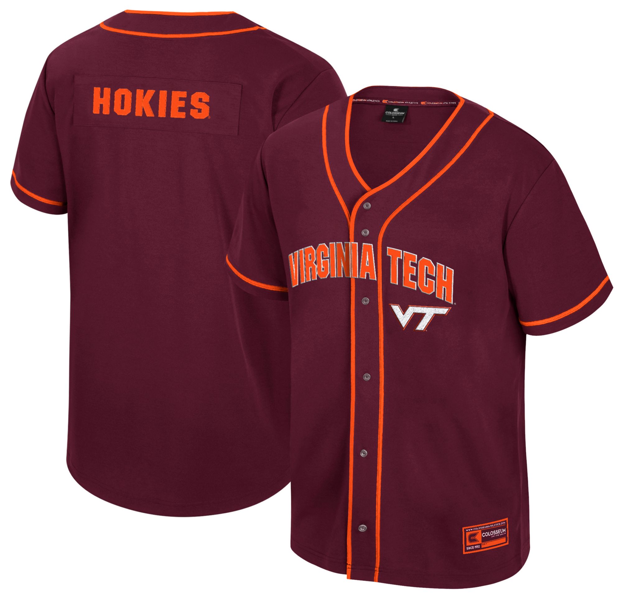 Colosseum Youth Virginia Tech Hokies Maroon Baseball Replica Jersey
