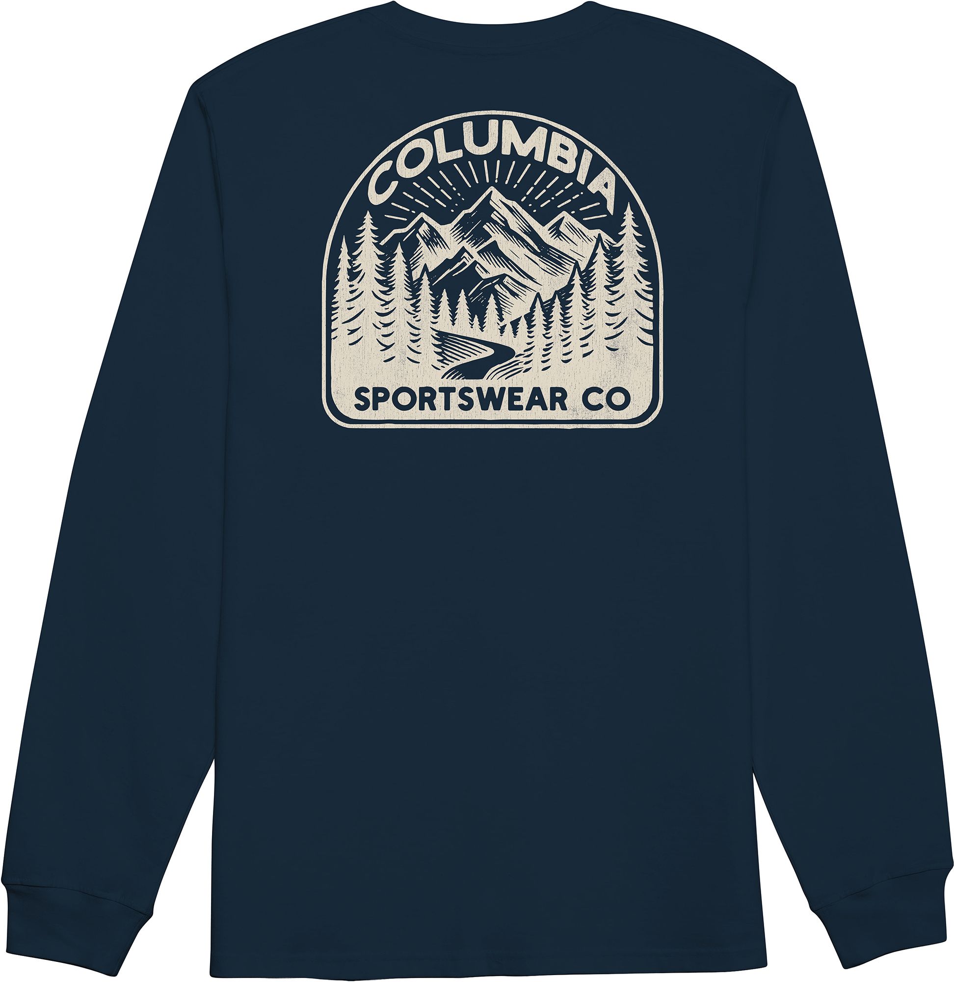 COLUMBIA Men's Tall Peaks Long Sleeve Graphic T-Shirt,  Navy