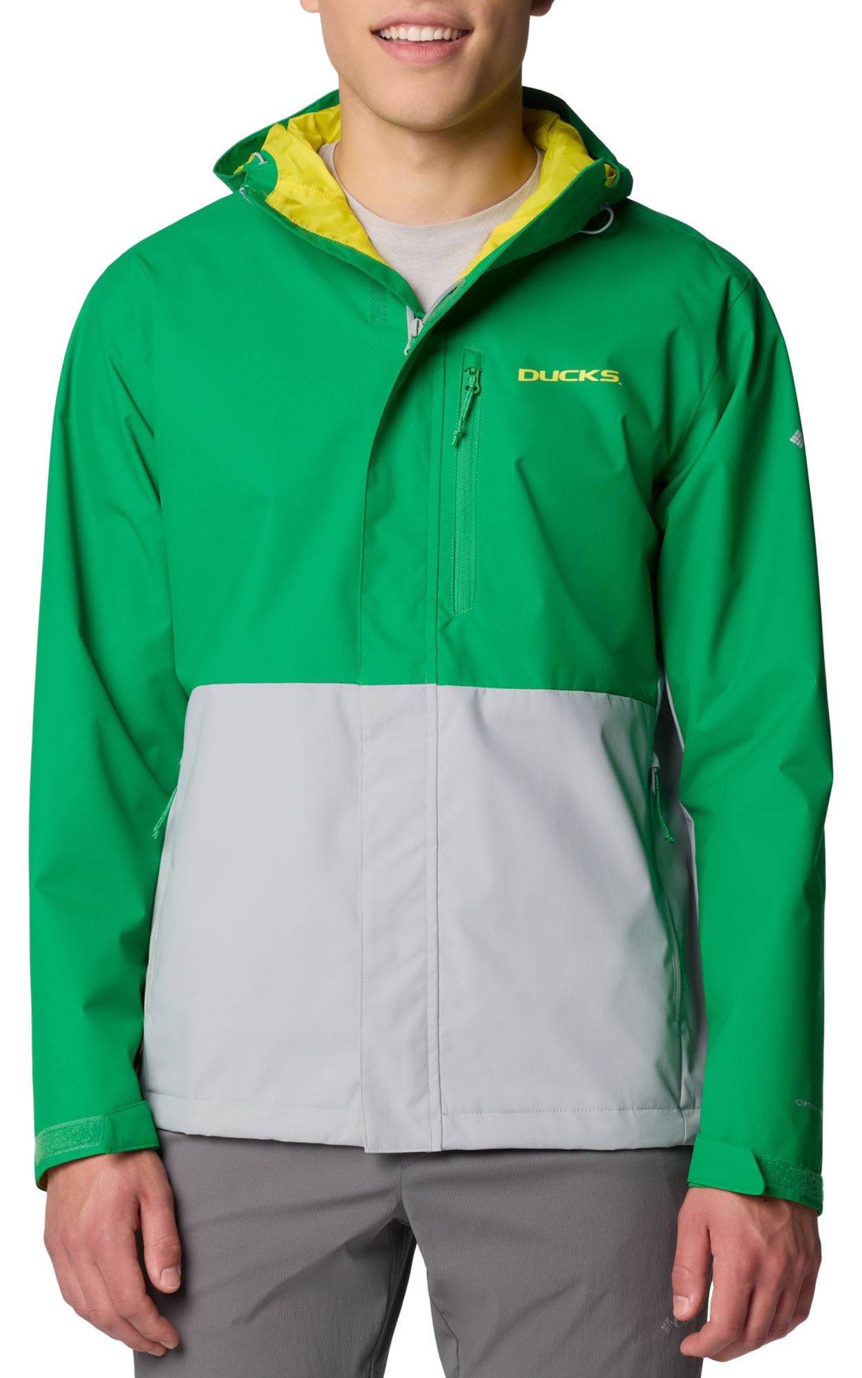 Columbia Men's Oregon Ducks Green/Grey Color Block Field Bound Jacket