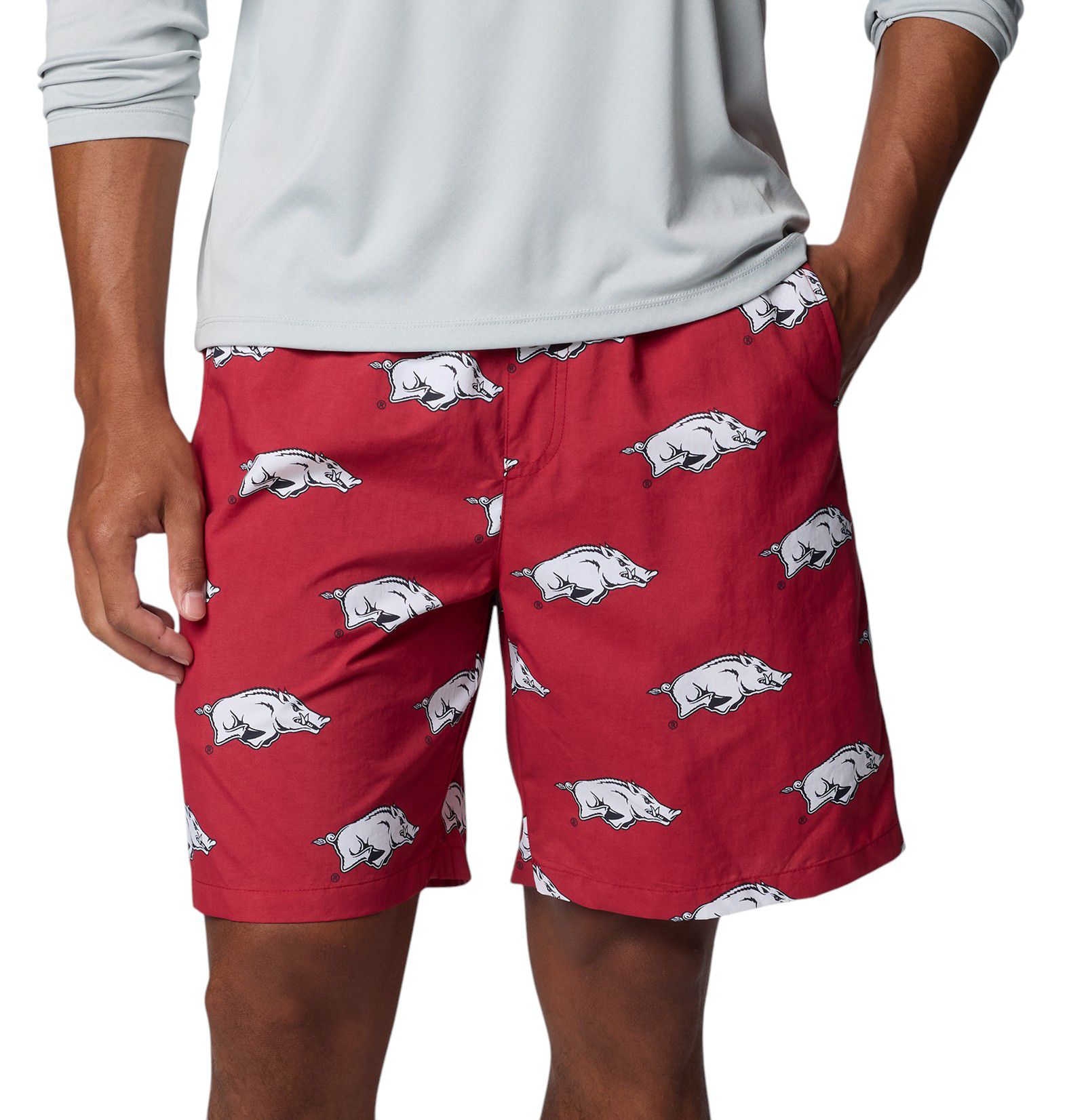 Columbia Men's Arkansas Razorbacks Red Backcast Shorts