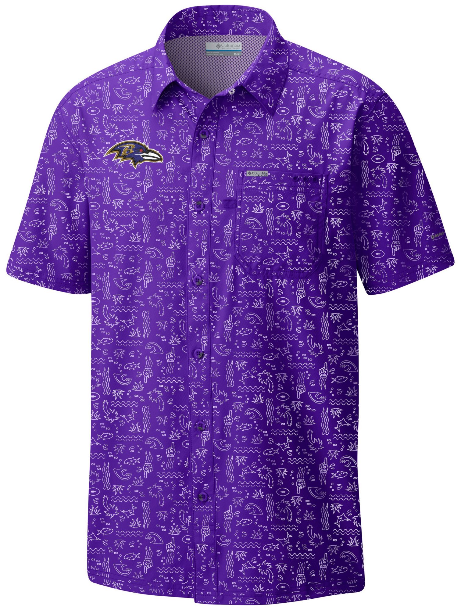 Columbia Men's Baltimore Ravens Purple Super Slack Polo