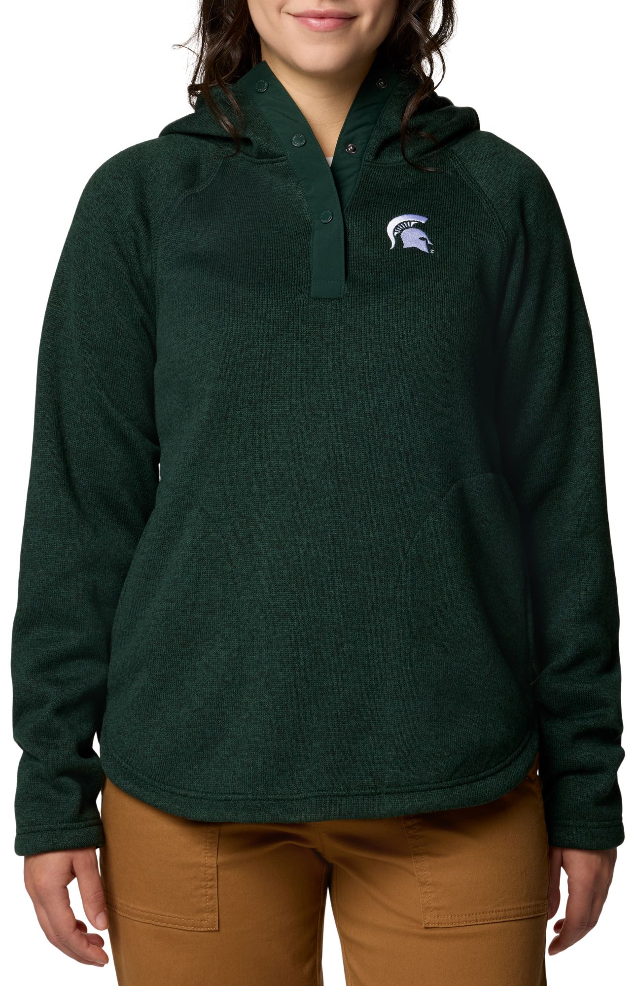 Columbia Women's Michigan State Spartans Spruce Sweater Weather 1/2 Zip Pullover