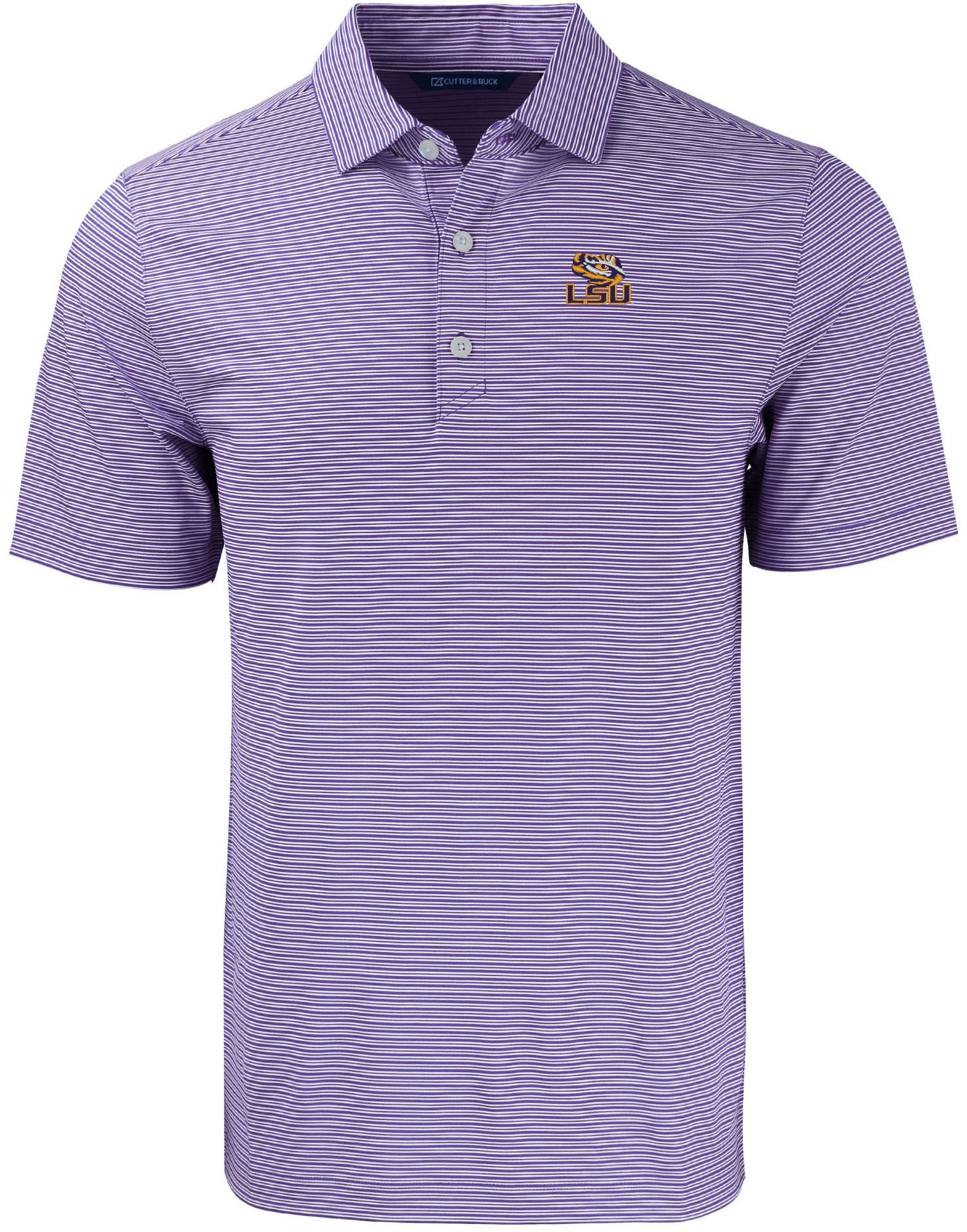 Cutter &amp; Buck Men's LSU Tigers Purple Forge Stripe Polo