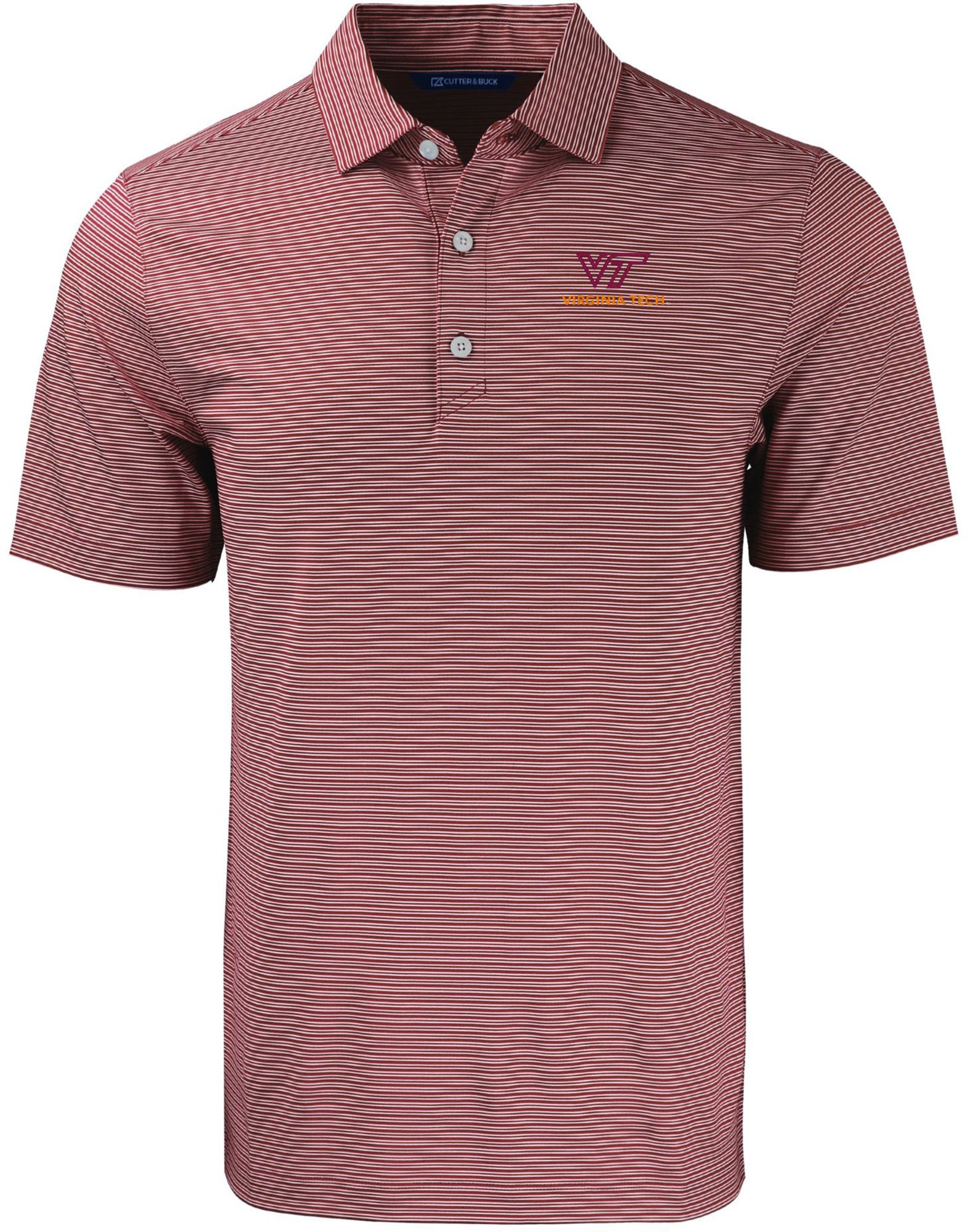 Cutter &amp; Buck Men's Virginia Tech Hokies Maroon Forge Stripe Polo