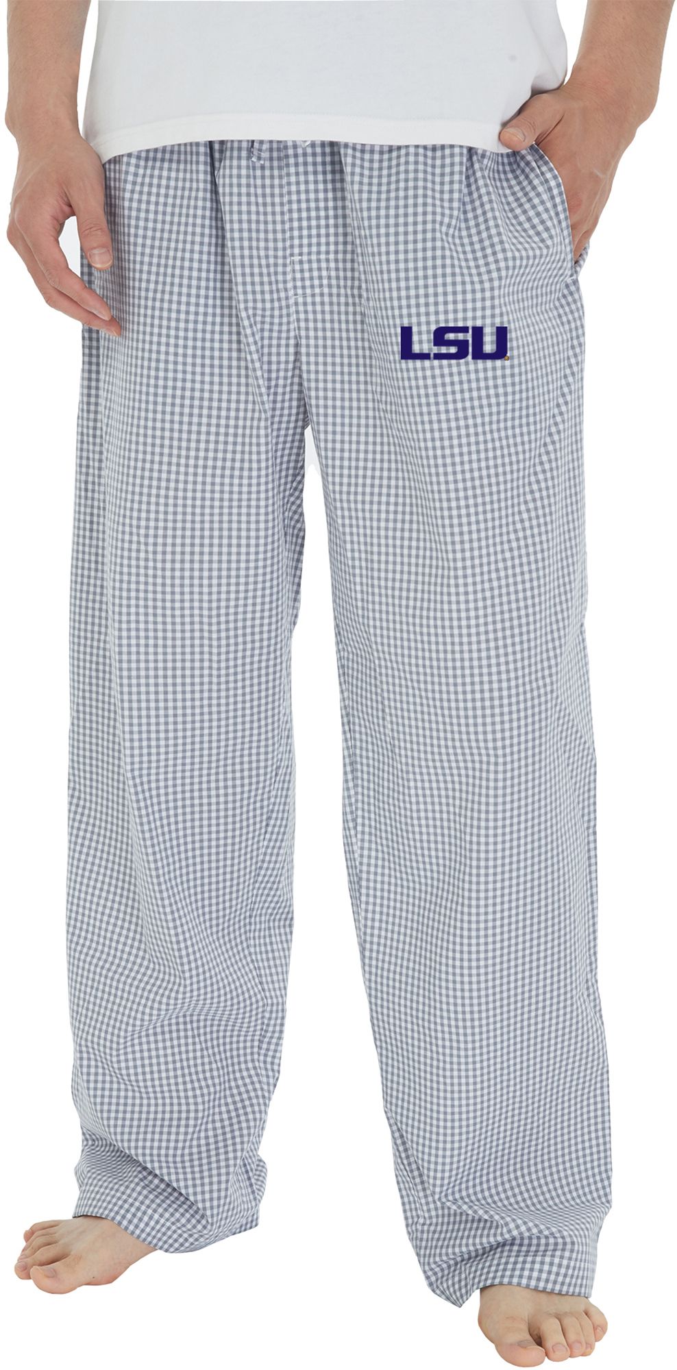 Concept Sports Men's LSU Tigers Grey/White Traditional Lounge Pants
