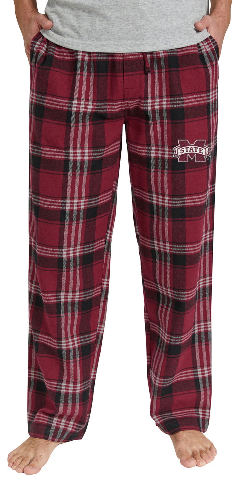 College Concepts Men's Mississippi State Bulldogs Plaid Regional Logo Flannel Pants