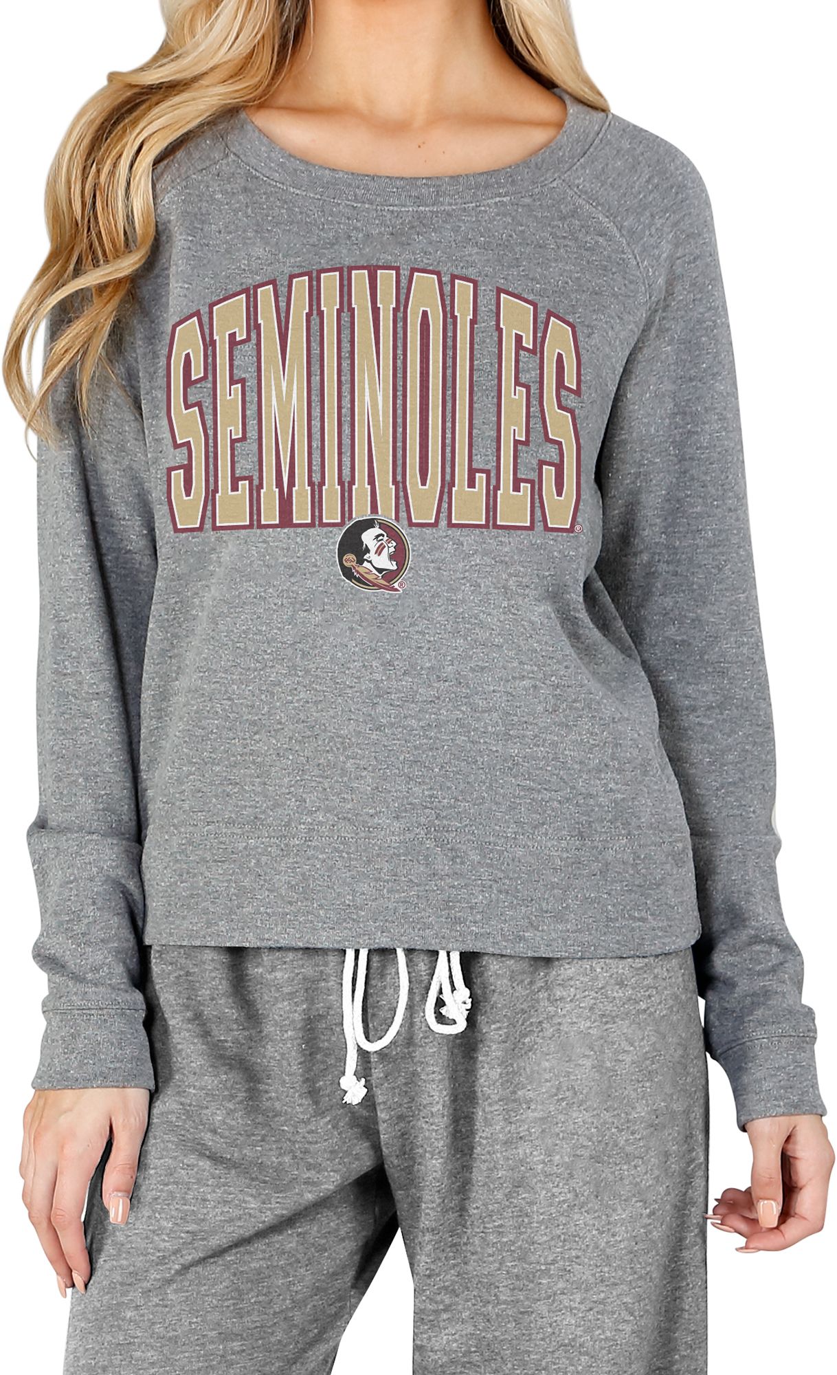 Concept Sports Women's Florida State Seminoles Grey Mainstream Hooded Long Sleeve Shirt