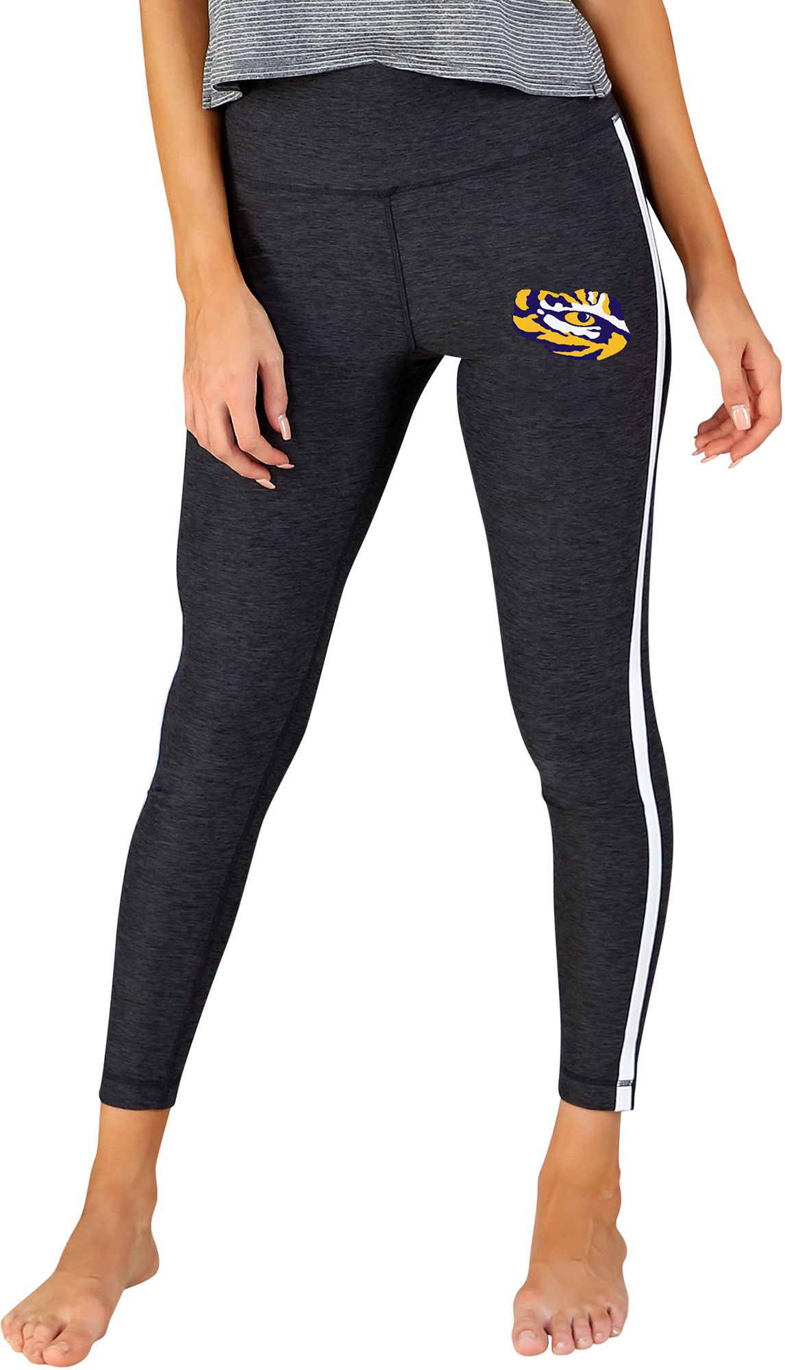 Concept Sports Women's LSU Tigers Grey/White Centerline Knit Leggings