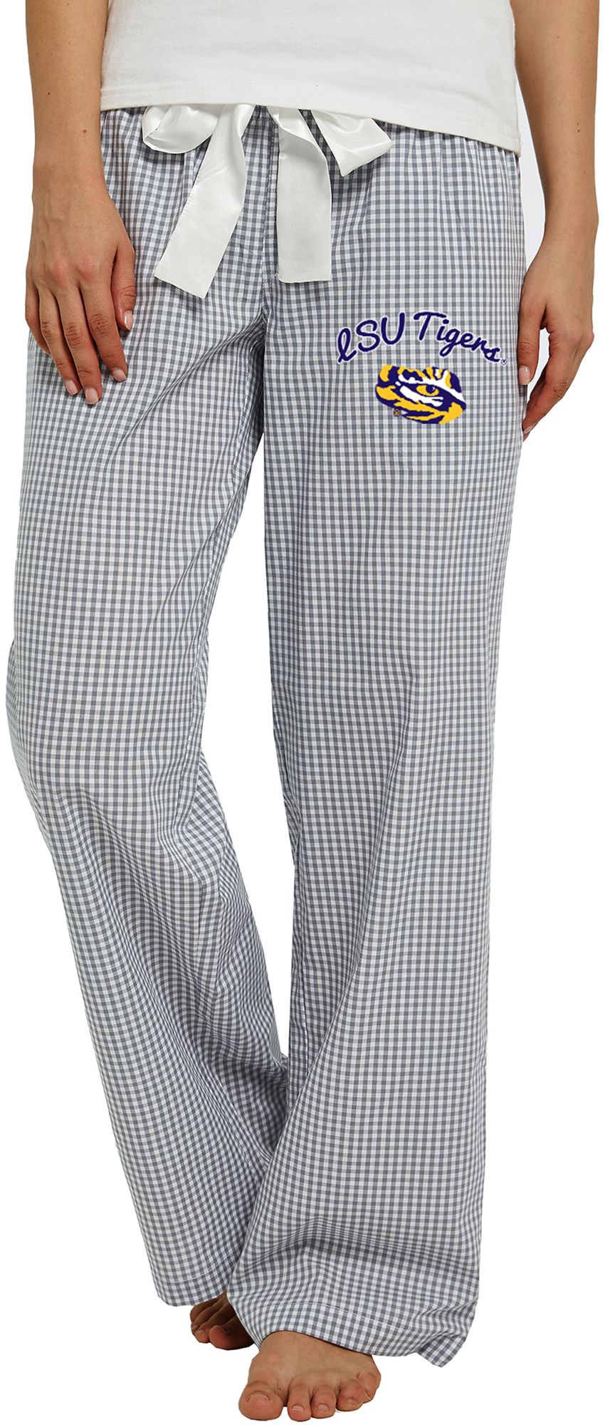 Concept Sports Women's LSU Tigers Grey/White Traditional Lounge Pants