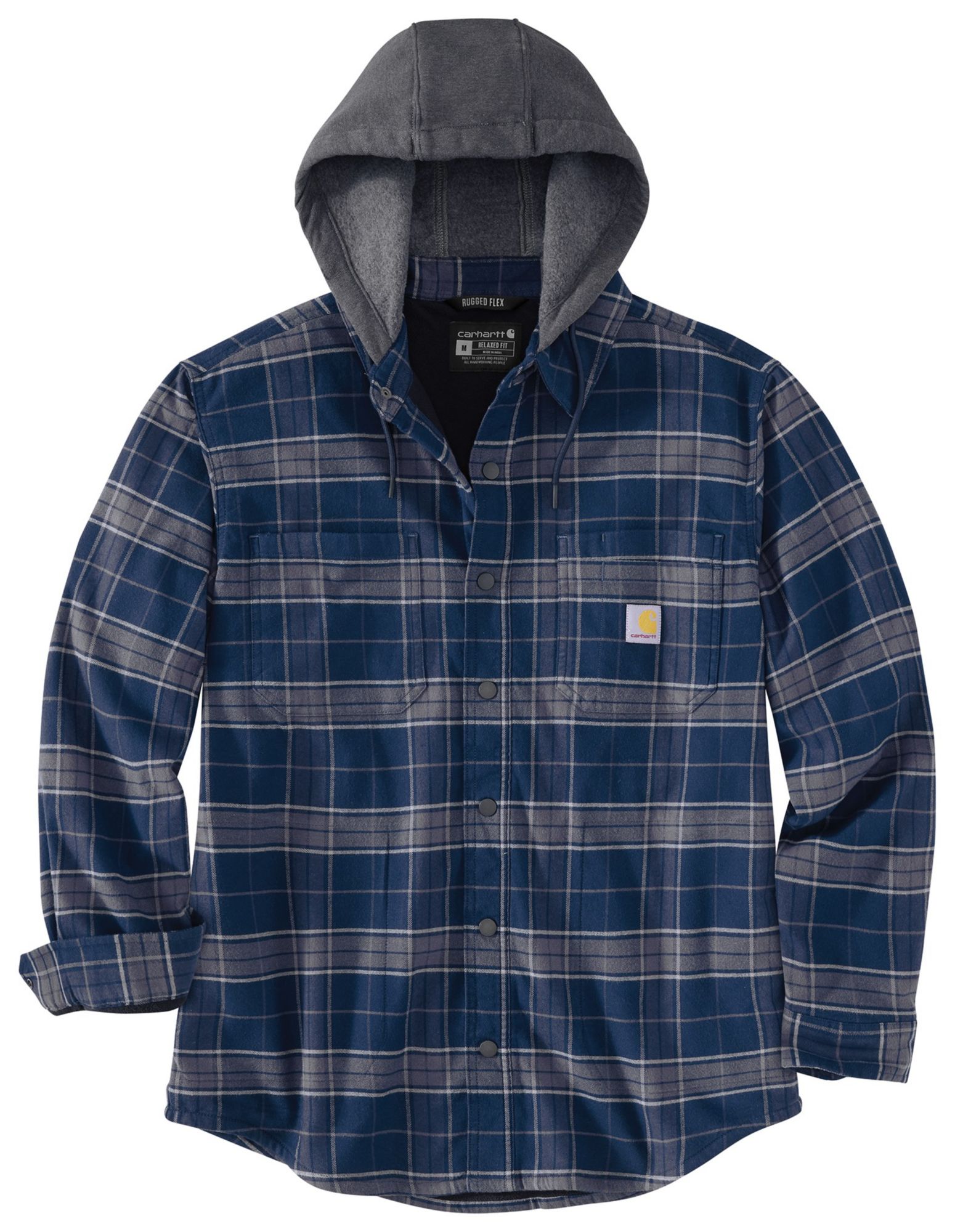 Carhartt Men's Flannel Fleece Lined Hooded Shirt Jacket