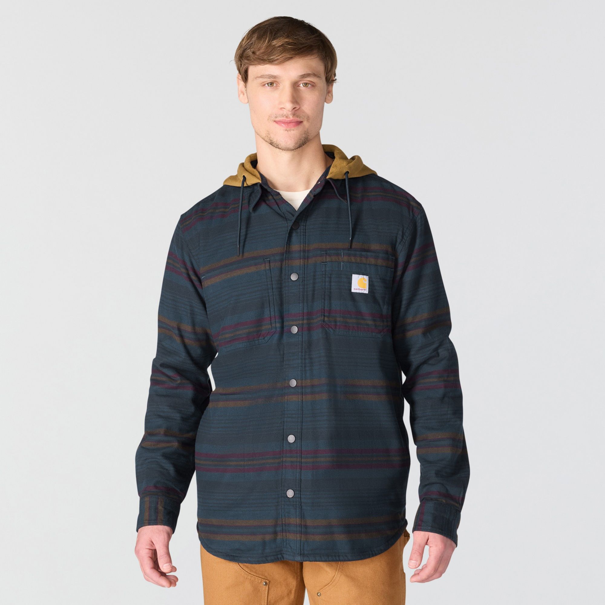 Carhartt Men's Hooded Flannel Shirt Jacket - Multi