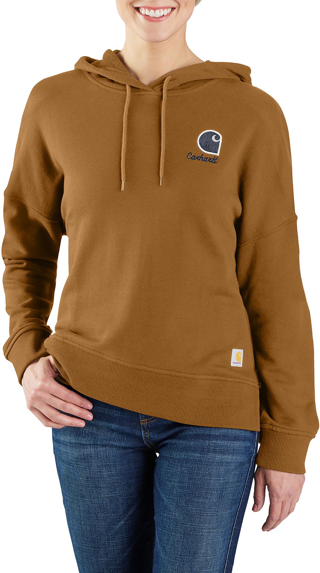 CARHARTT Women's French Terry Midweight Hoodie,  Brown