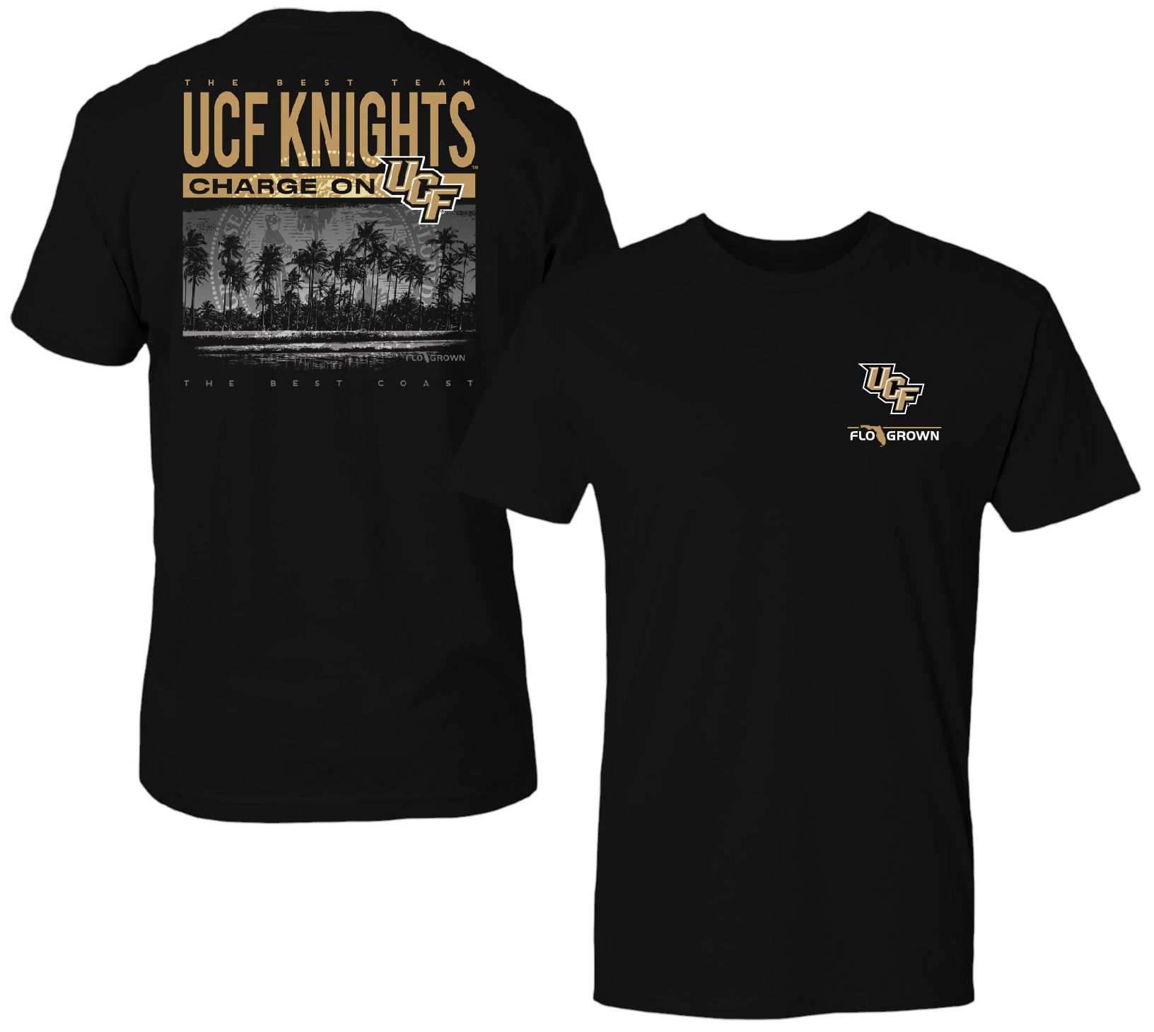 FloGrown Men's UCF Knights Black Best Beach T-Shirt