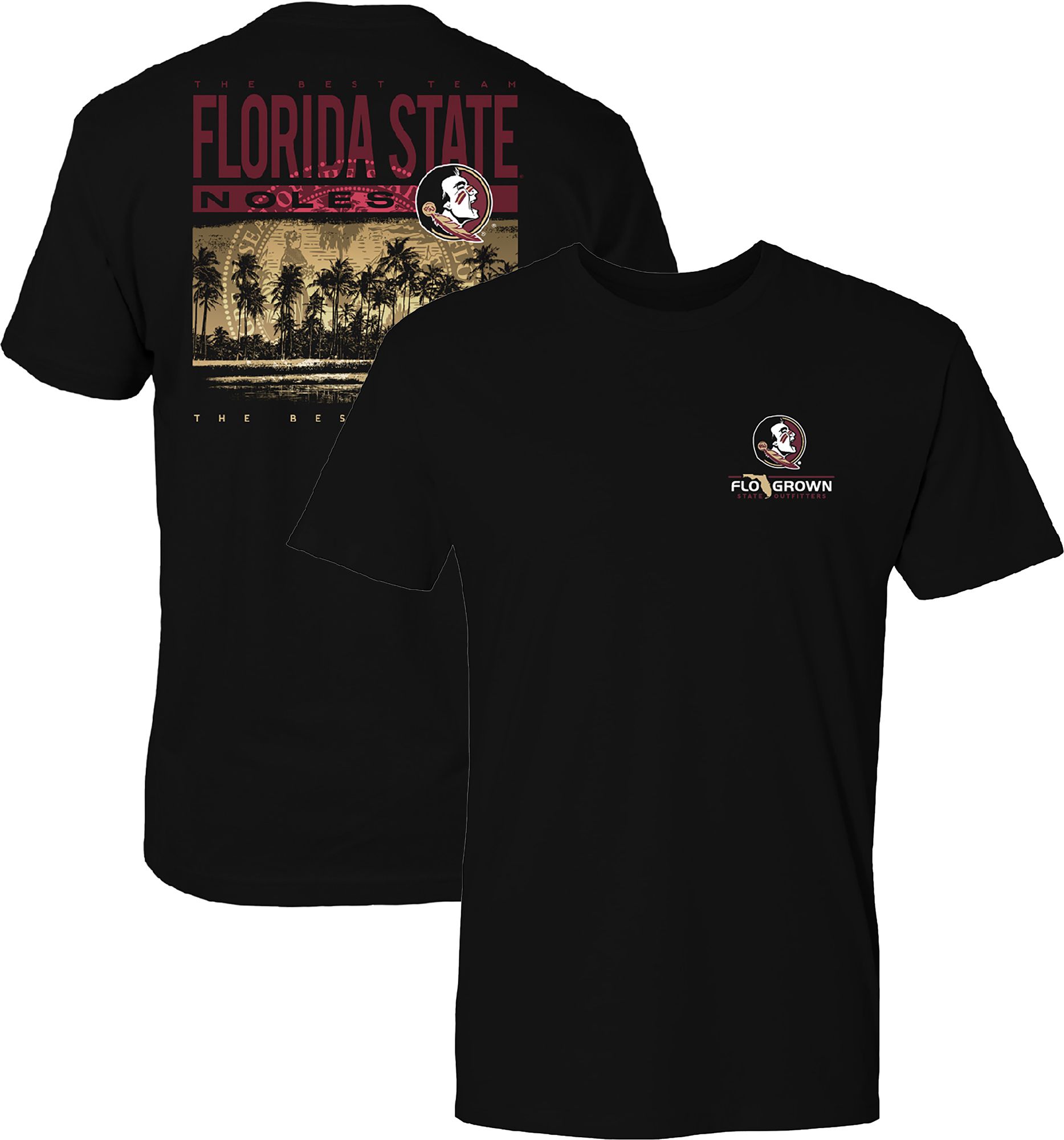 FloGrown Men's Florida State Seminoles Black Best Beach T-Shirt
