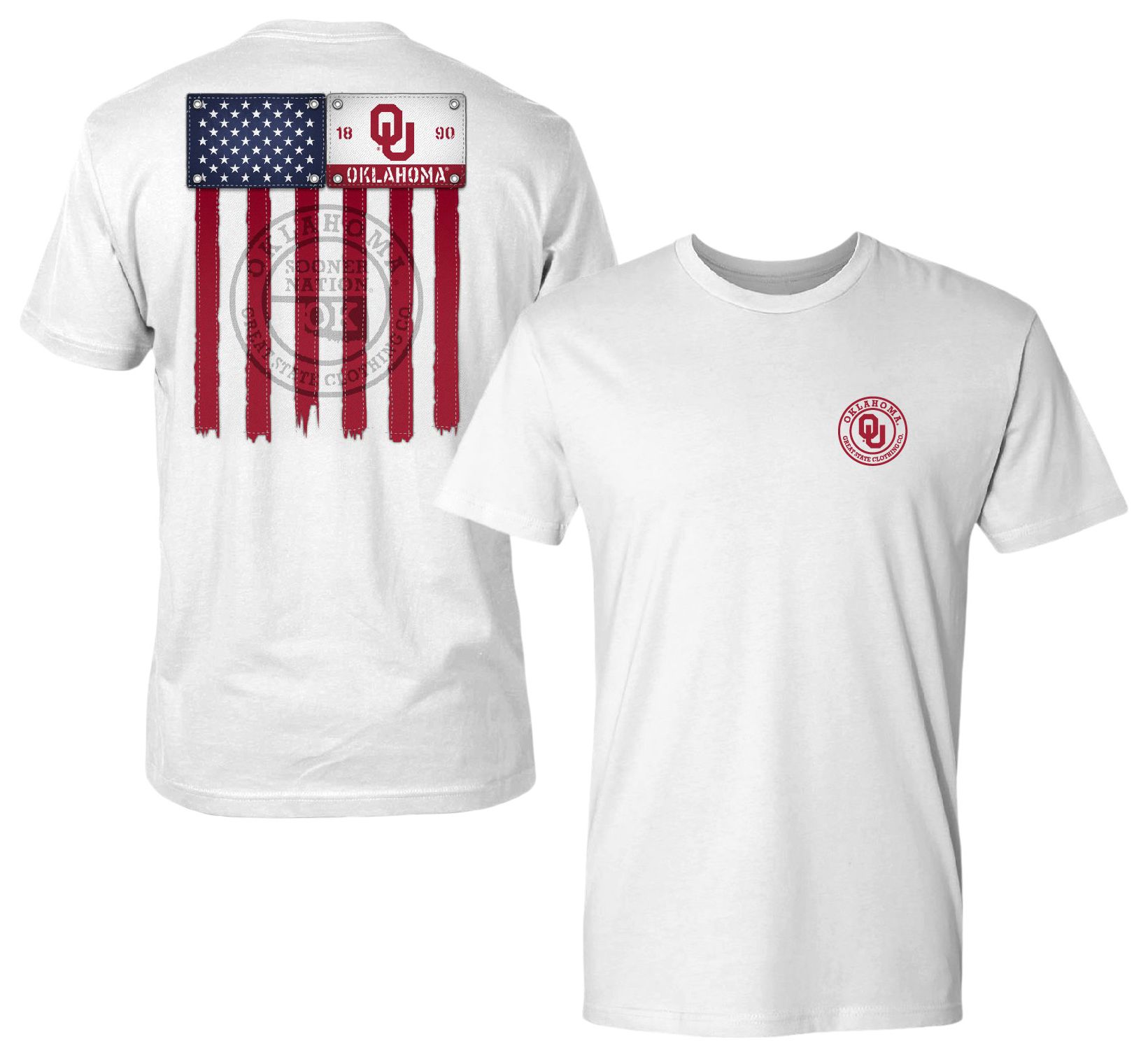 FloGrown Men's Oklahoma Sooners White Vintage Flag T-Shirt