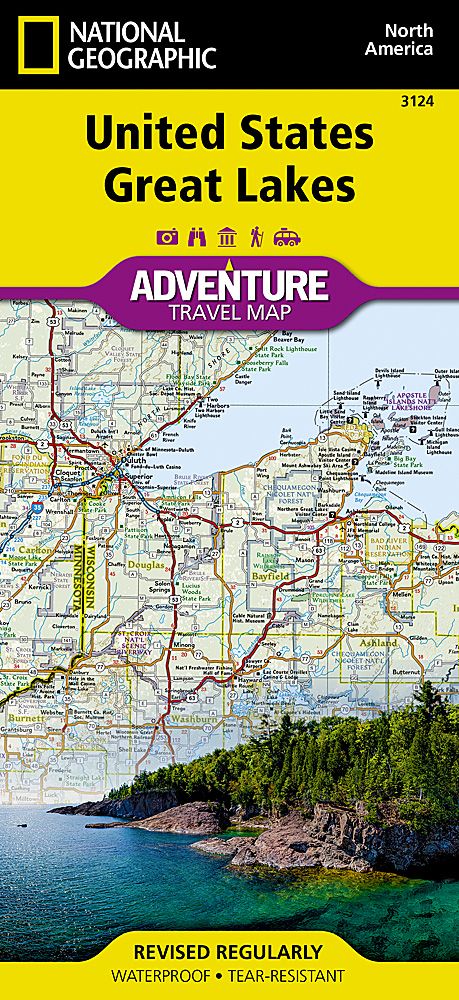 National Geographic US Great Lakes Map