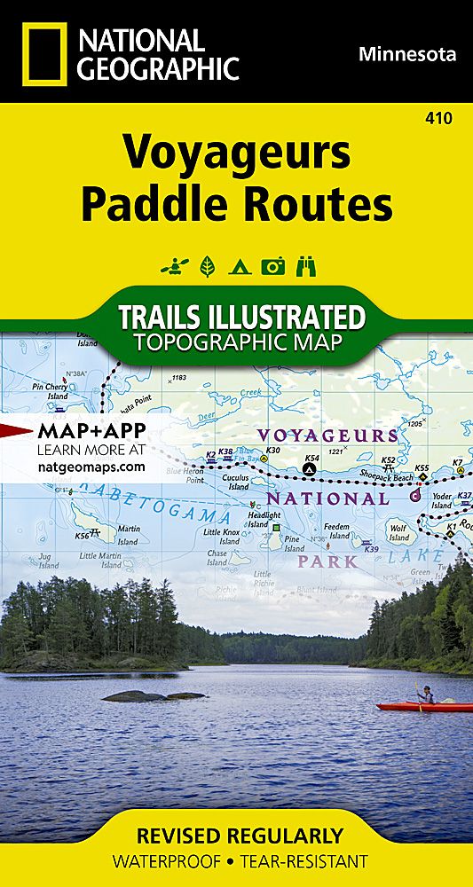 National Geographic Voyageurs Paddle Routes Map