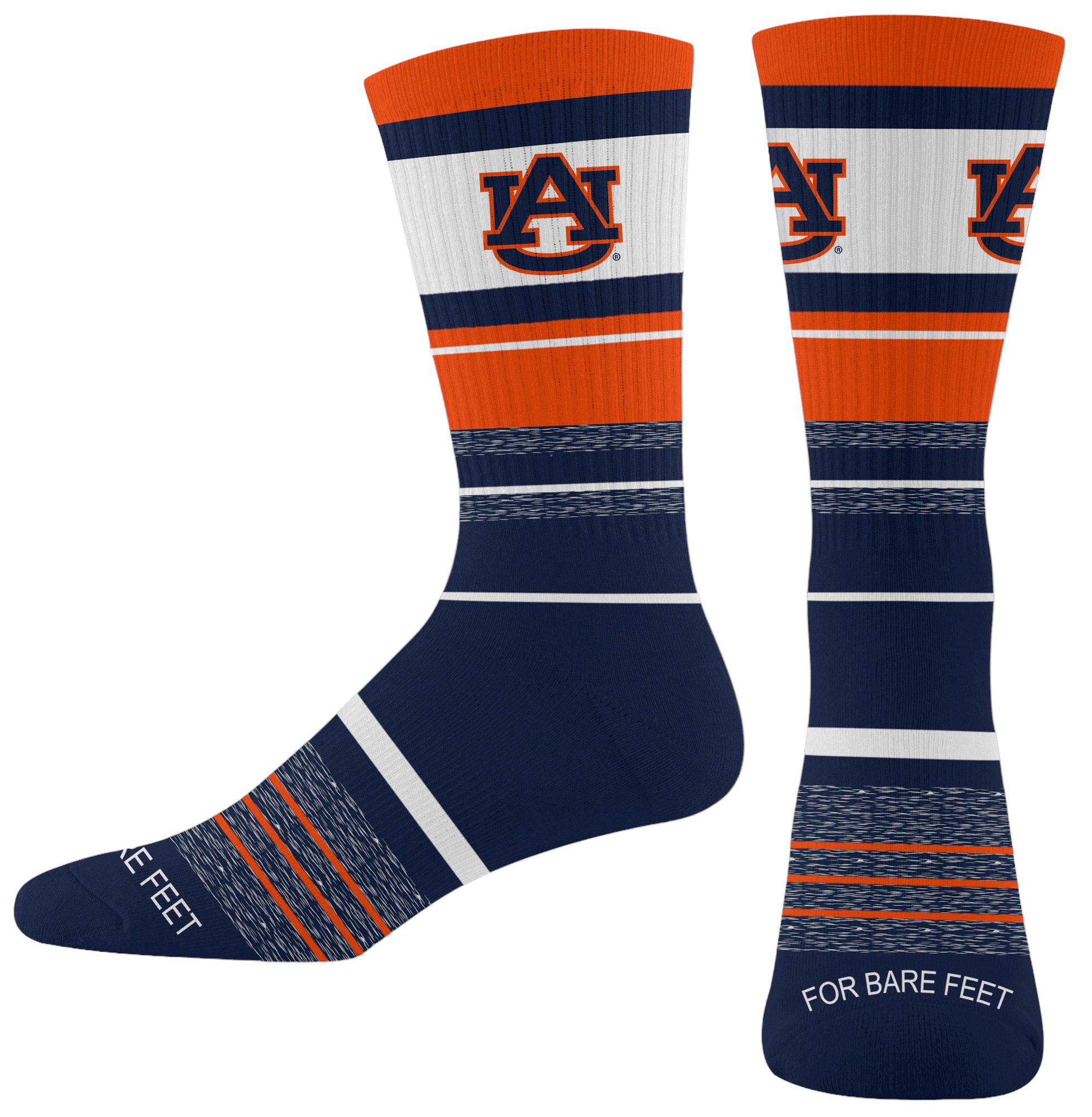 For Bare Feet Adult Auburn Tigers Friday Crew Socks