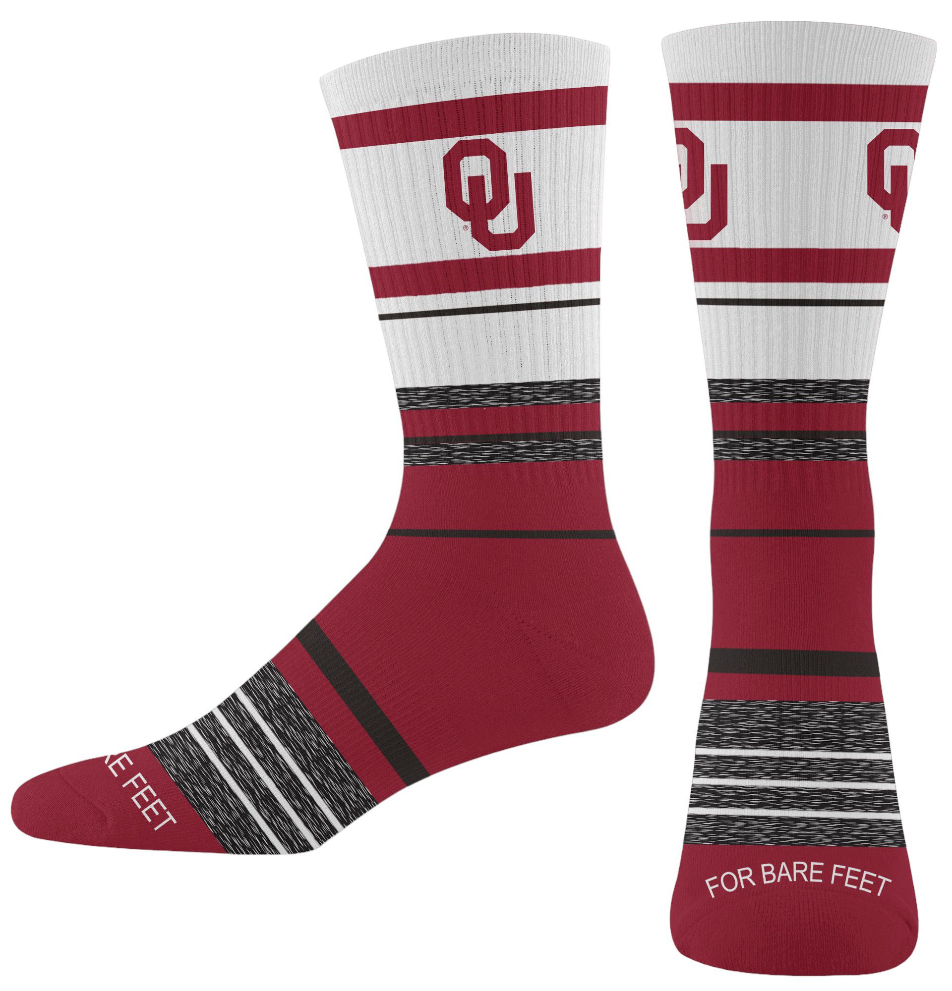 For Bare Feet Adult Oklahoma Sooners Friday Crew Socks
