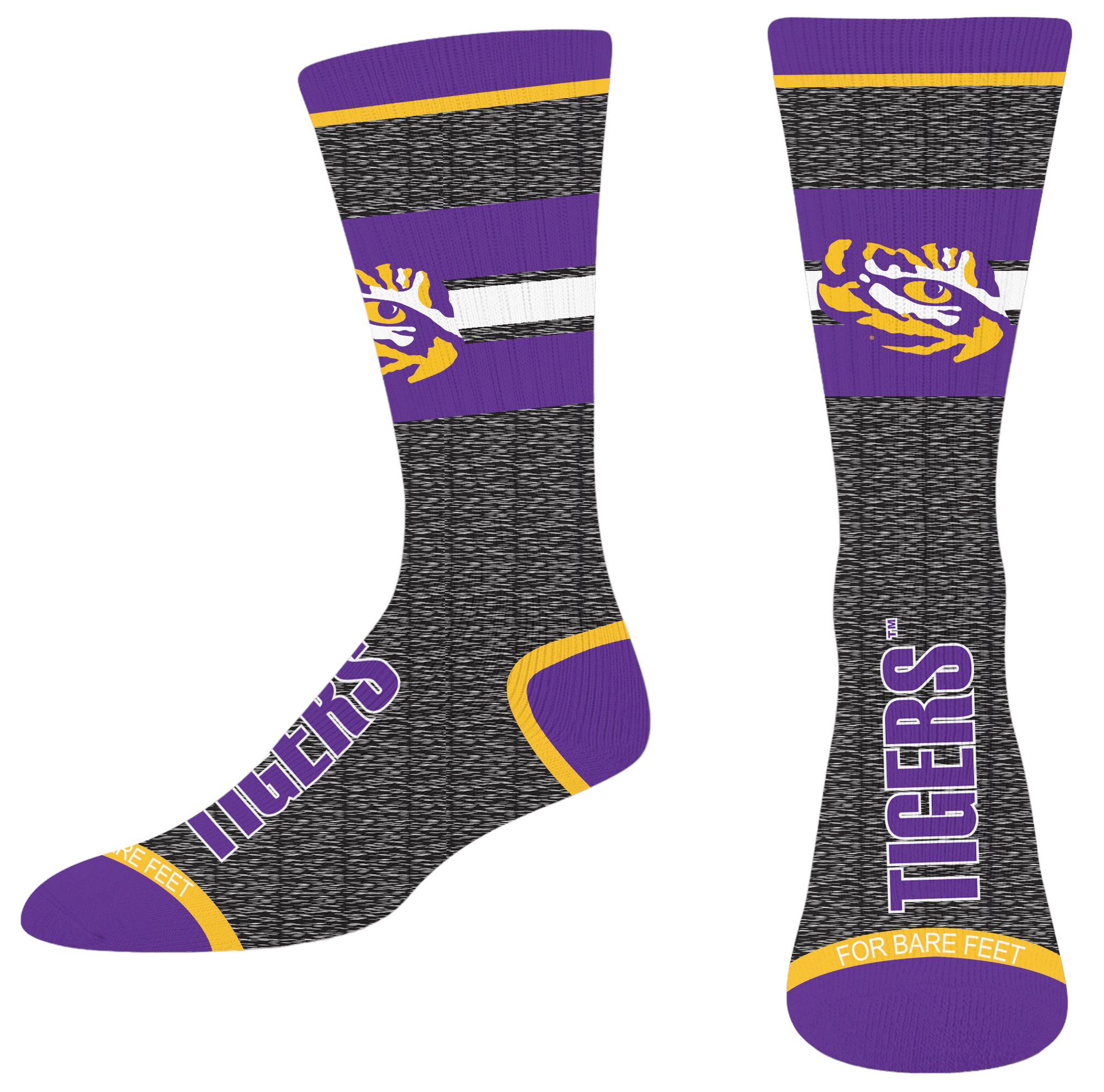 For Bare Feet Adult LSU Tigers Spotlight Crew Socks