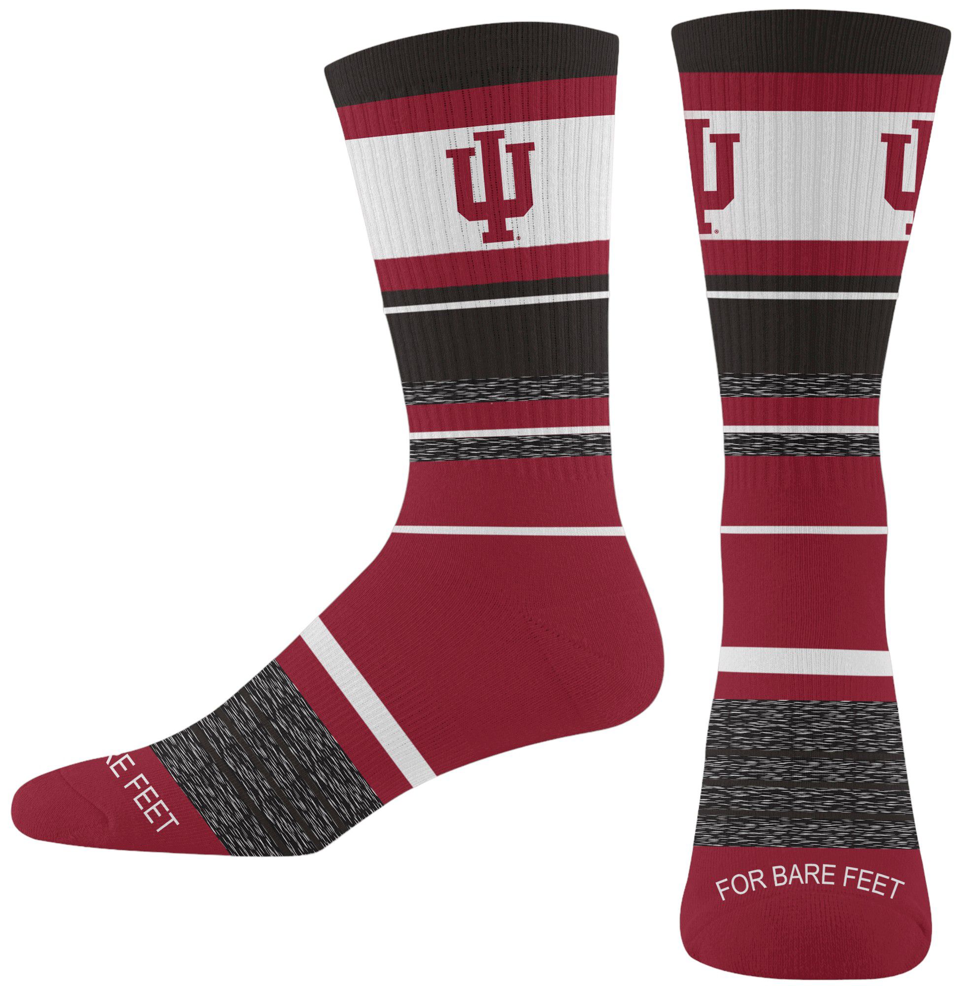 For Bare Feet Adult Indiana Hoosiers Friday Crew Socks