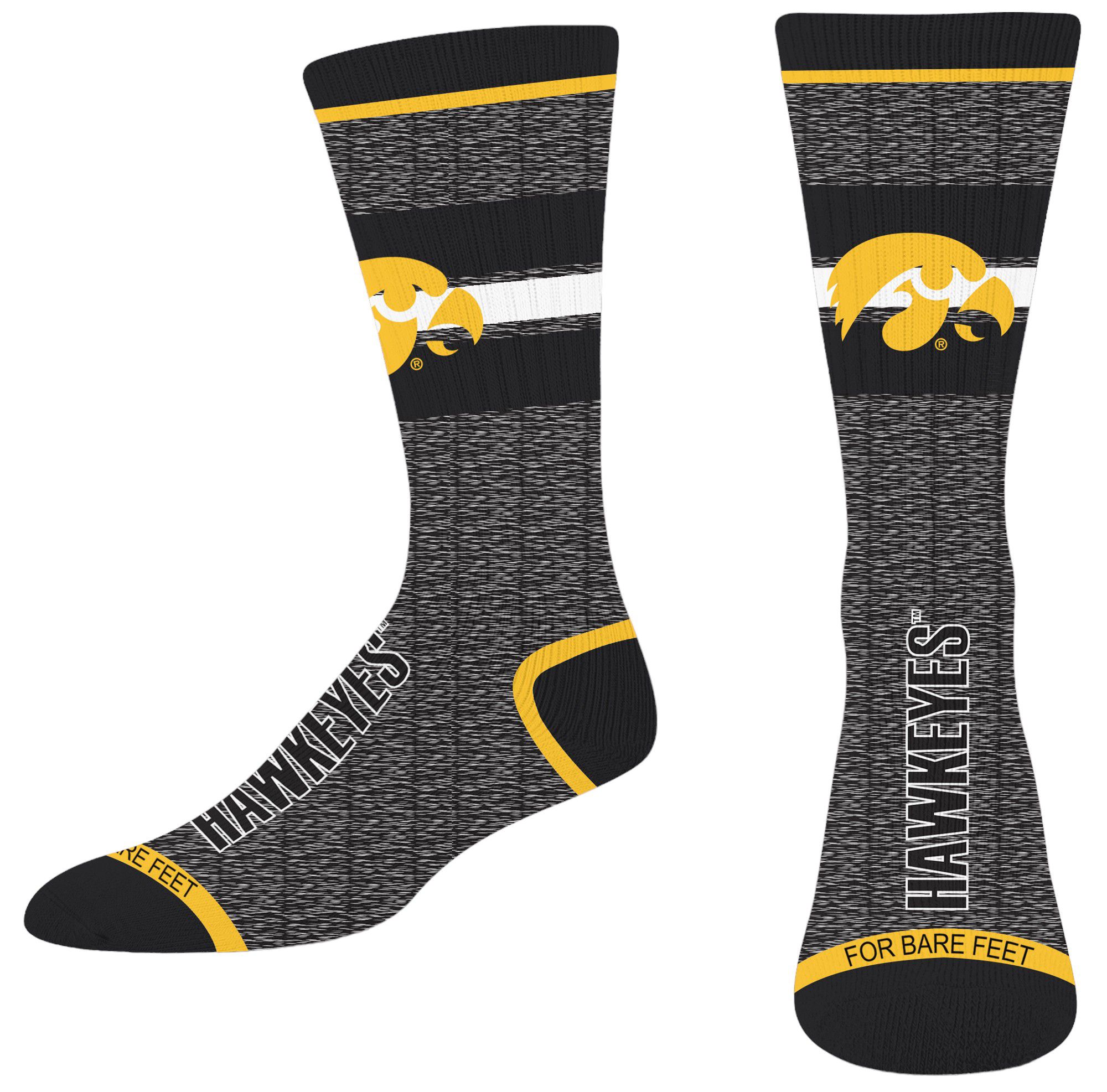 For Bare Feet Adult Iowa Hawkeyes Spotlight Crew Socks