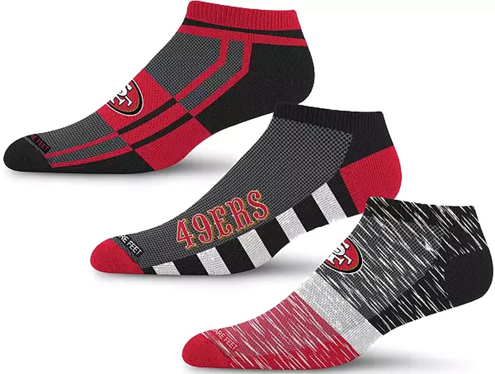 For Bare Feet Adult San Francisco 49ers Streak Strike 3-Pack Socks