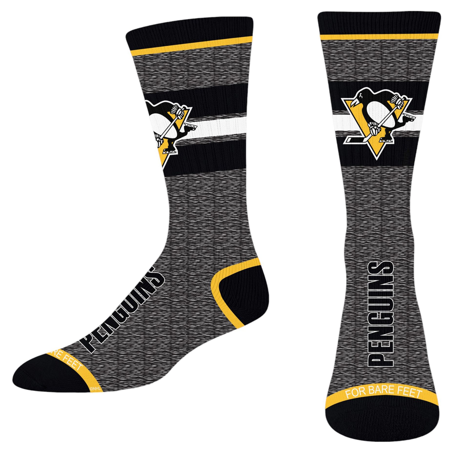 For Bare Feet Adult Pittsburgh Penguins Spotlight Socks