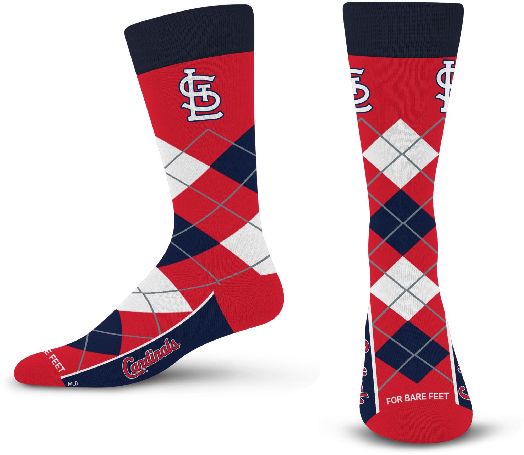 For Bare Feet St. Louis Cardinals Argyle Socks
