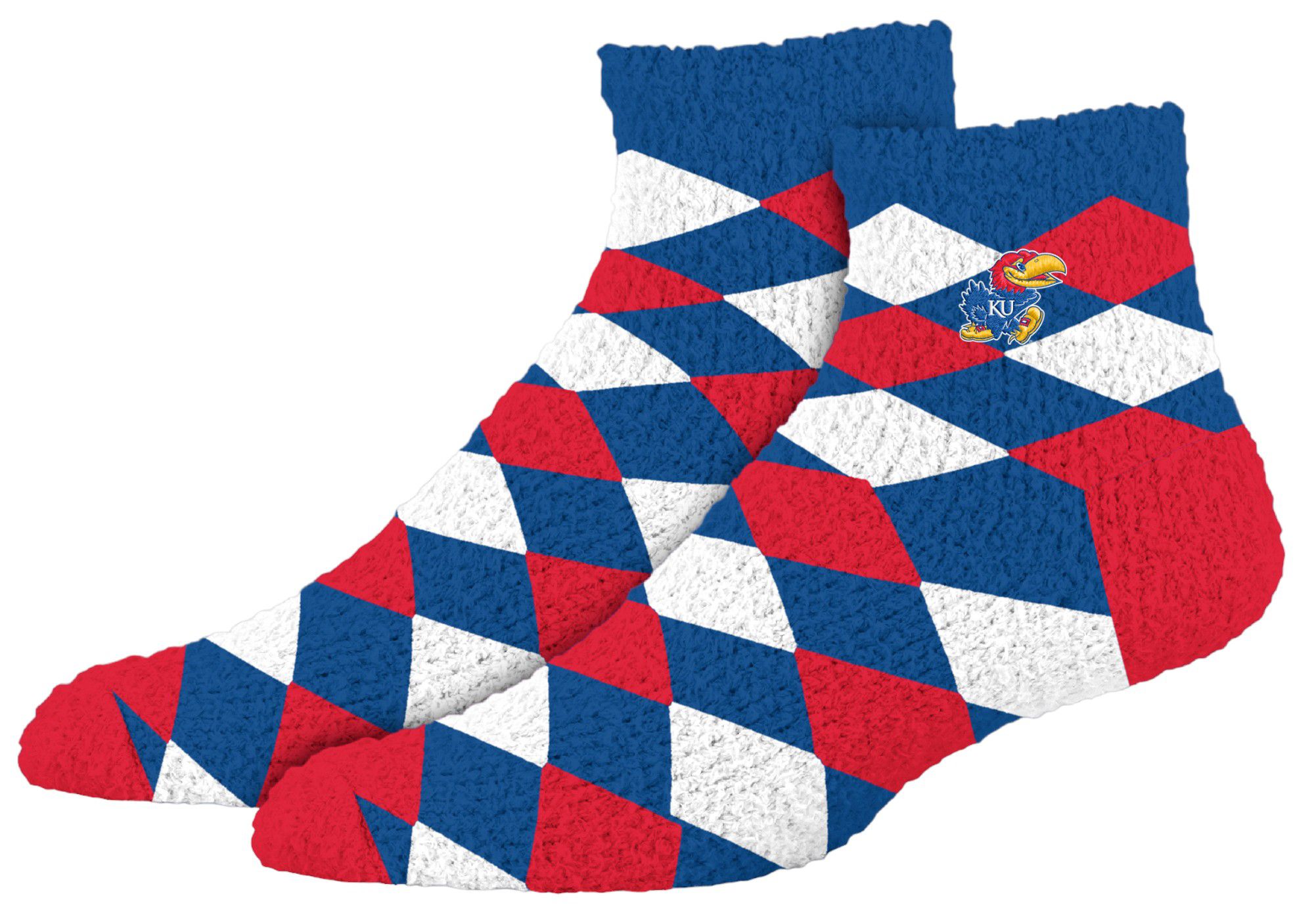 For Bare Feet Kansas Jayhawks Diamond Cozy Socks