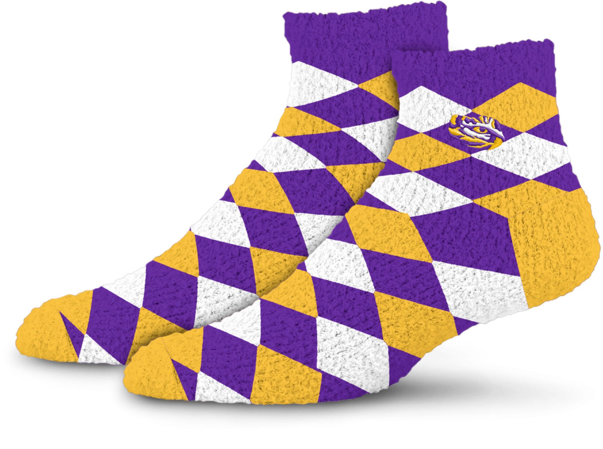 For Bare Feet LSU Tigers Diamond Cozy Socks