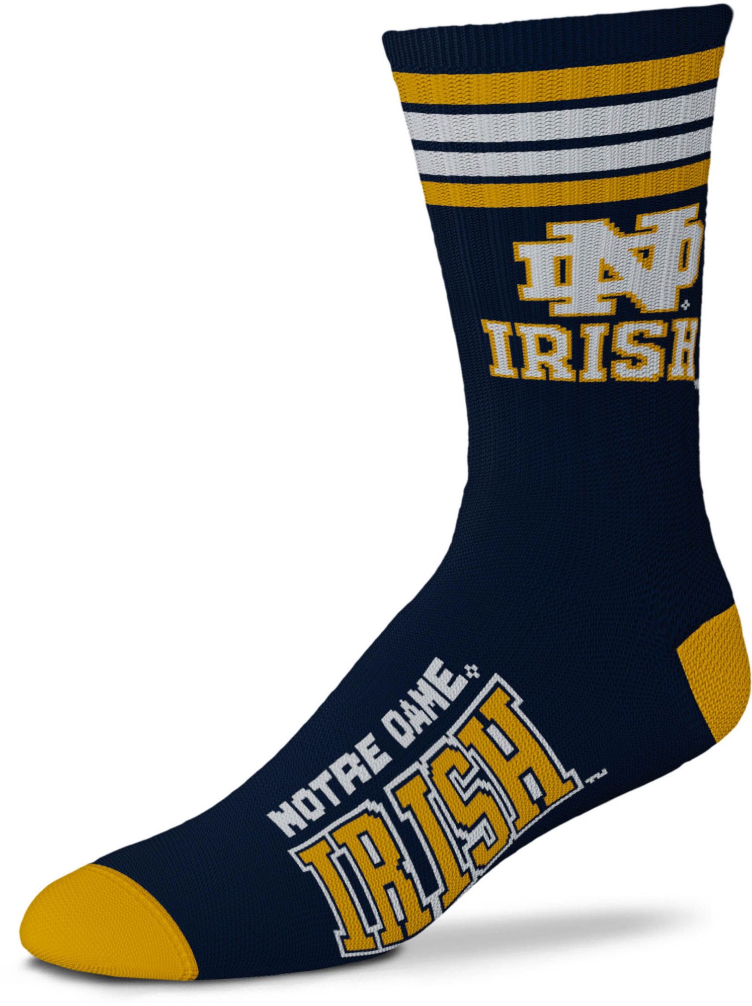 For Bare Feet Notre Dame Fighting Irish 4-Stripe Deuce Socks