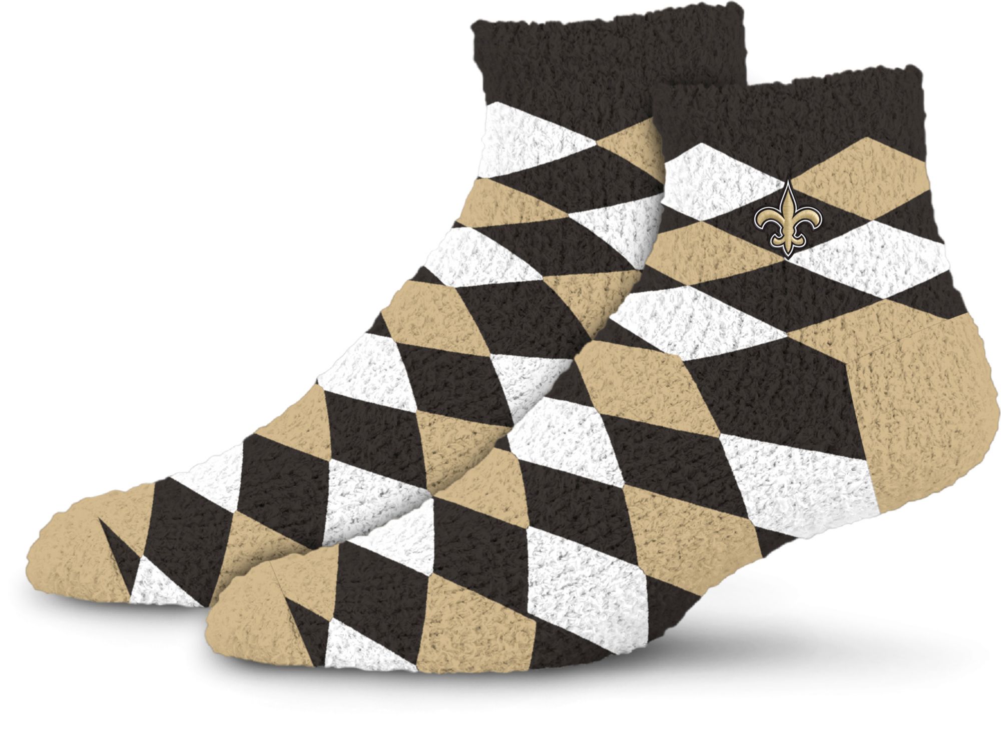 For Bare Feet Adult New Orleans Saints Diamond Cozy Socks