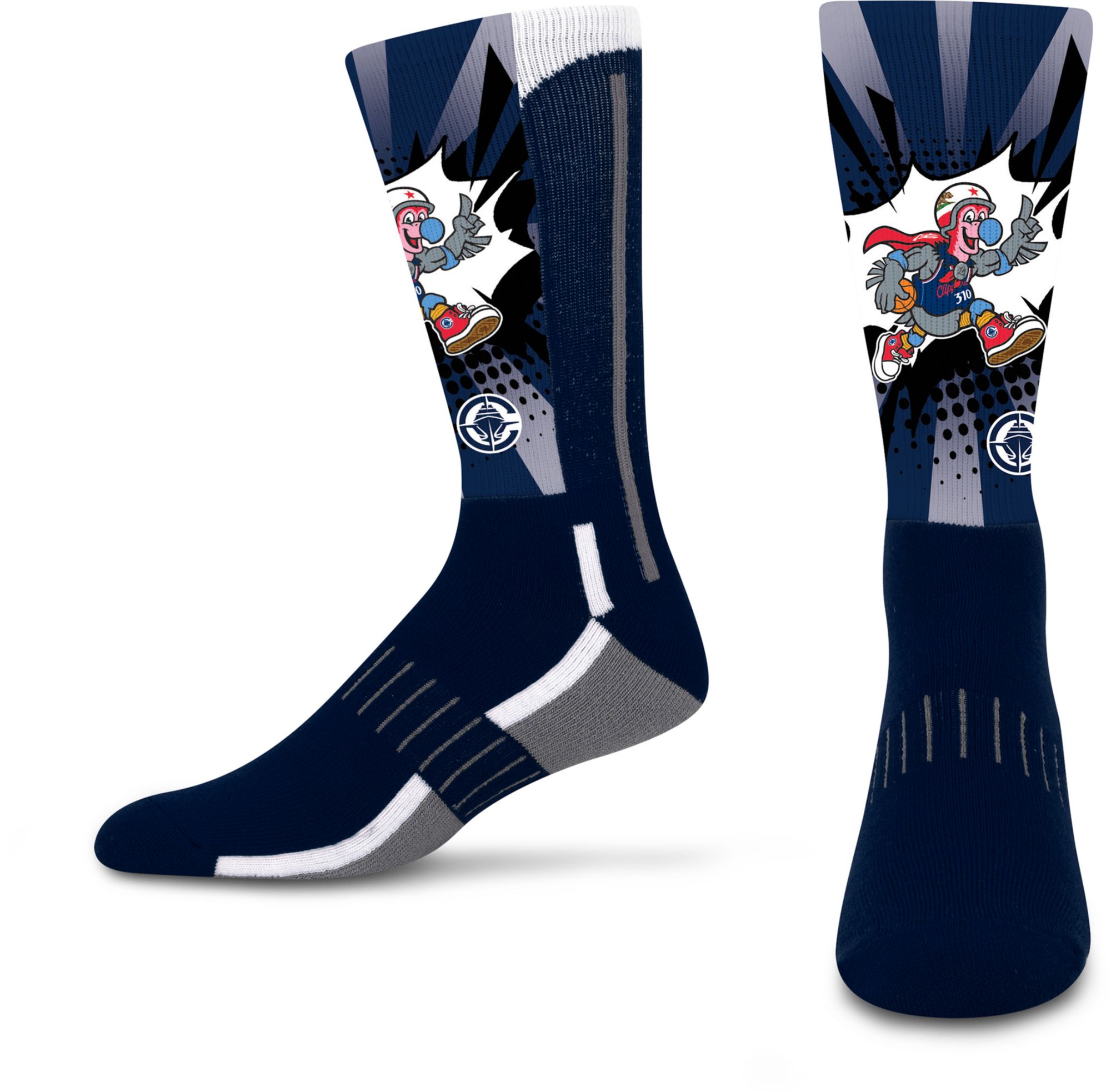For Bare Feet Youth Los Angeles Clippers Mascot Crew Sock