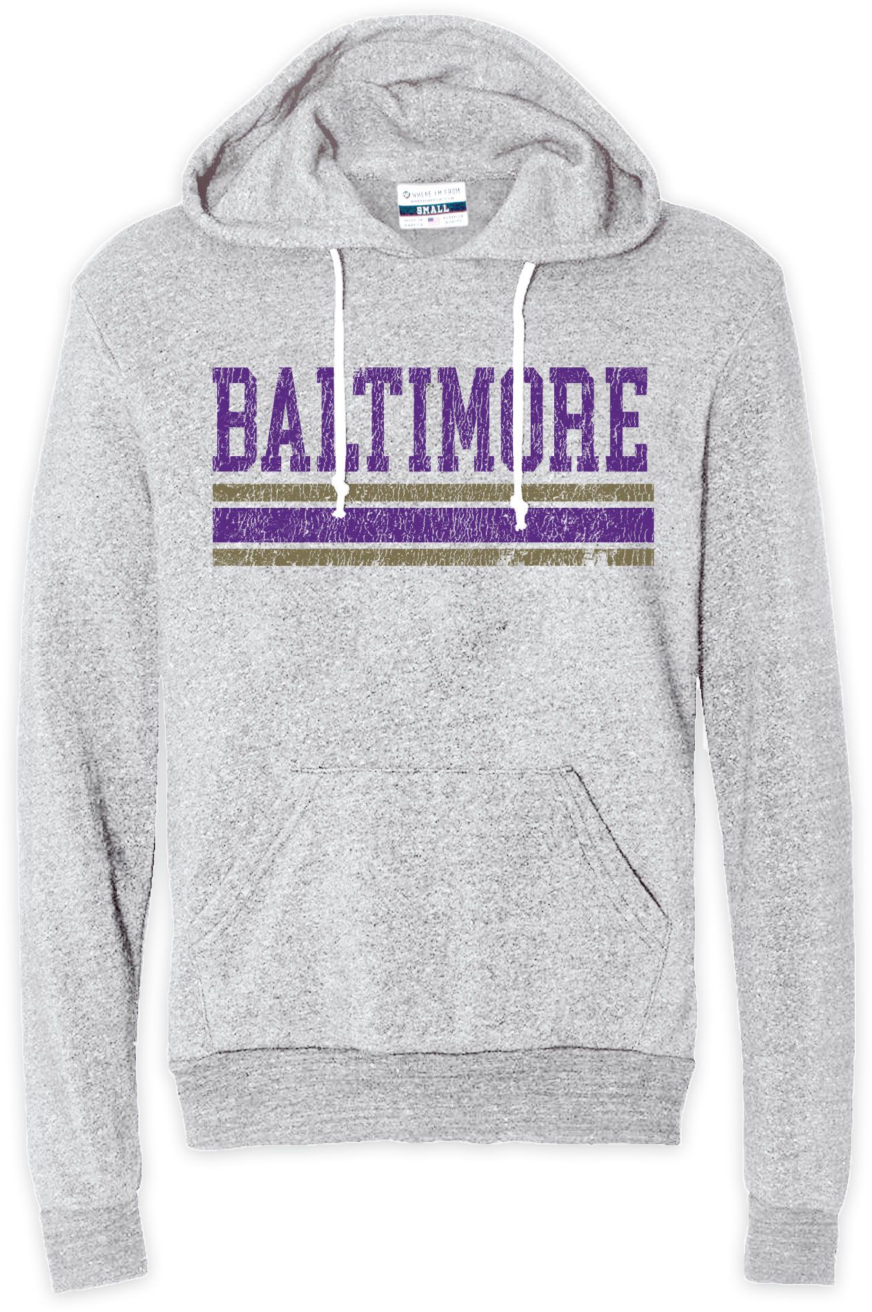 Where I'm From Adult Baltimore City Stripe Grey Hoodie