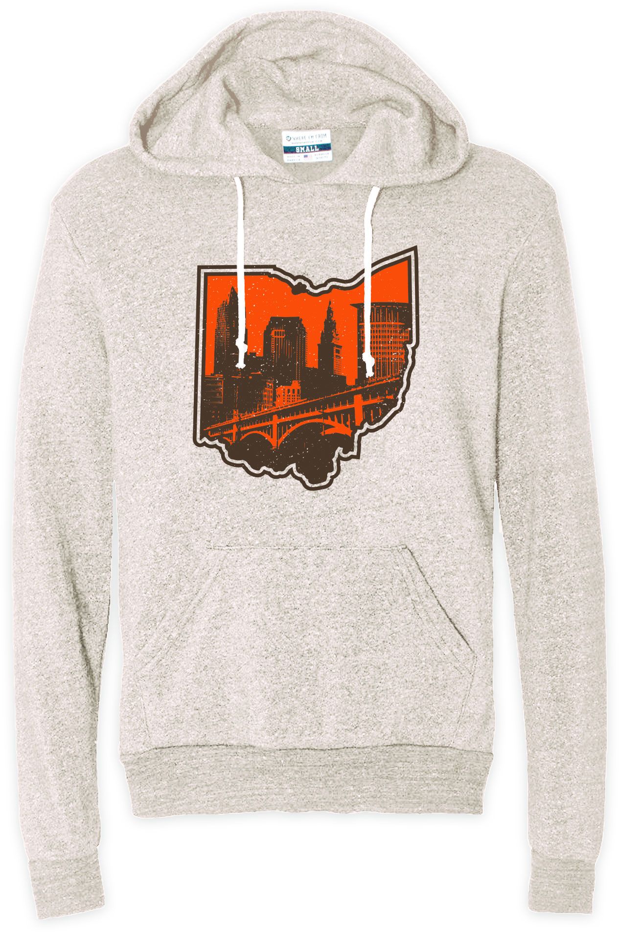 Where I'm From Adult Cleveland State Skyline Cream Hoodie