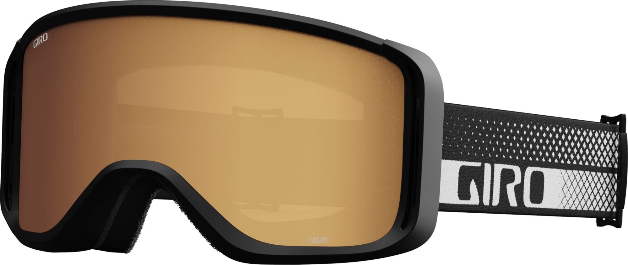 Black White Strap / Amber Gold Lens