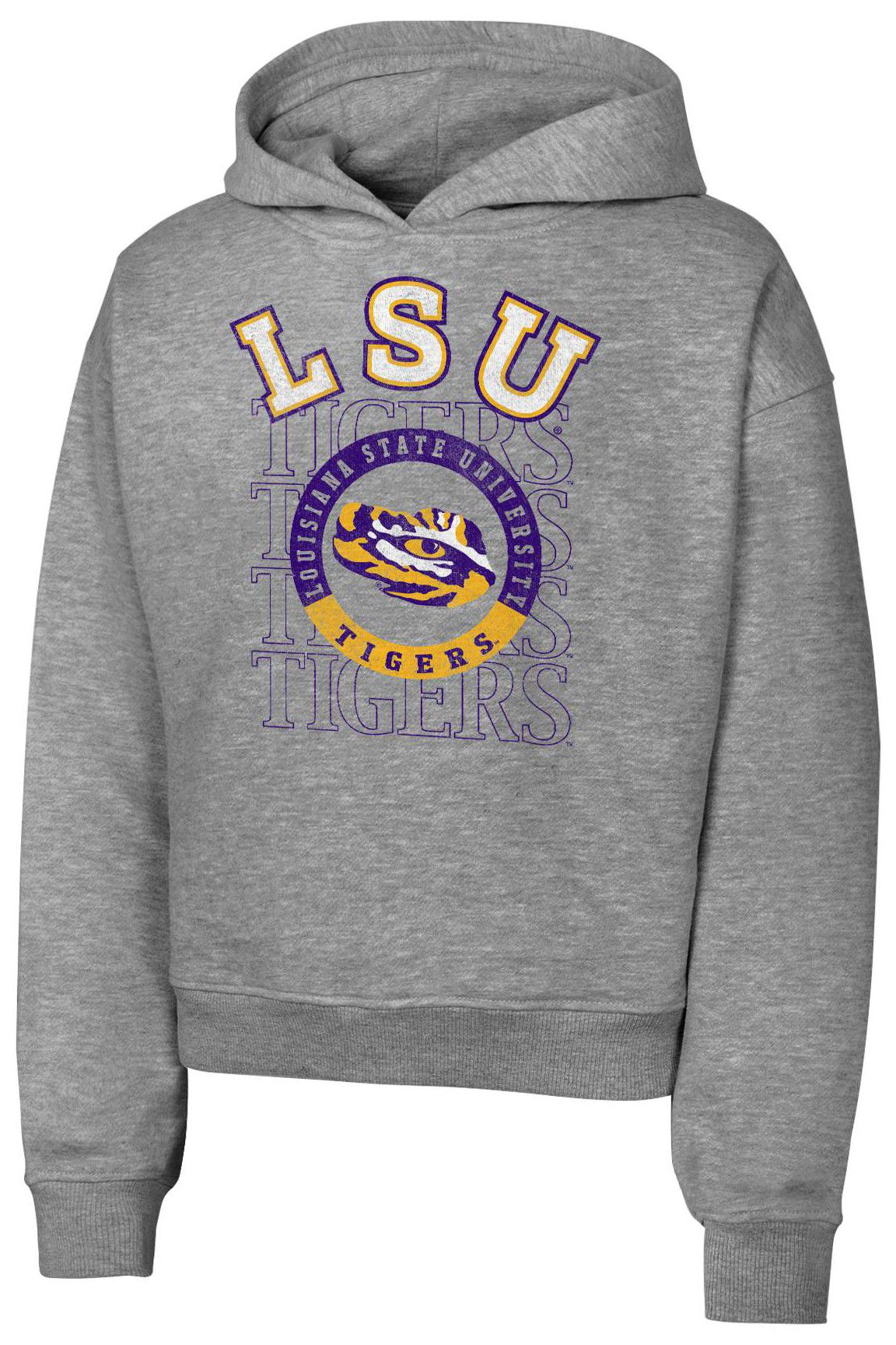 Gen2 Girls' LSU Tigers Heather Grey Tailgate Hoodie